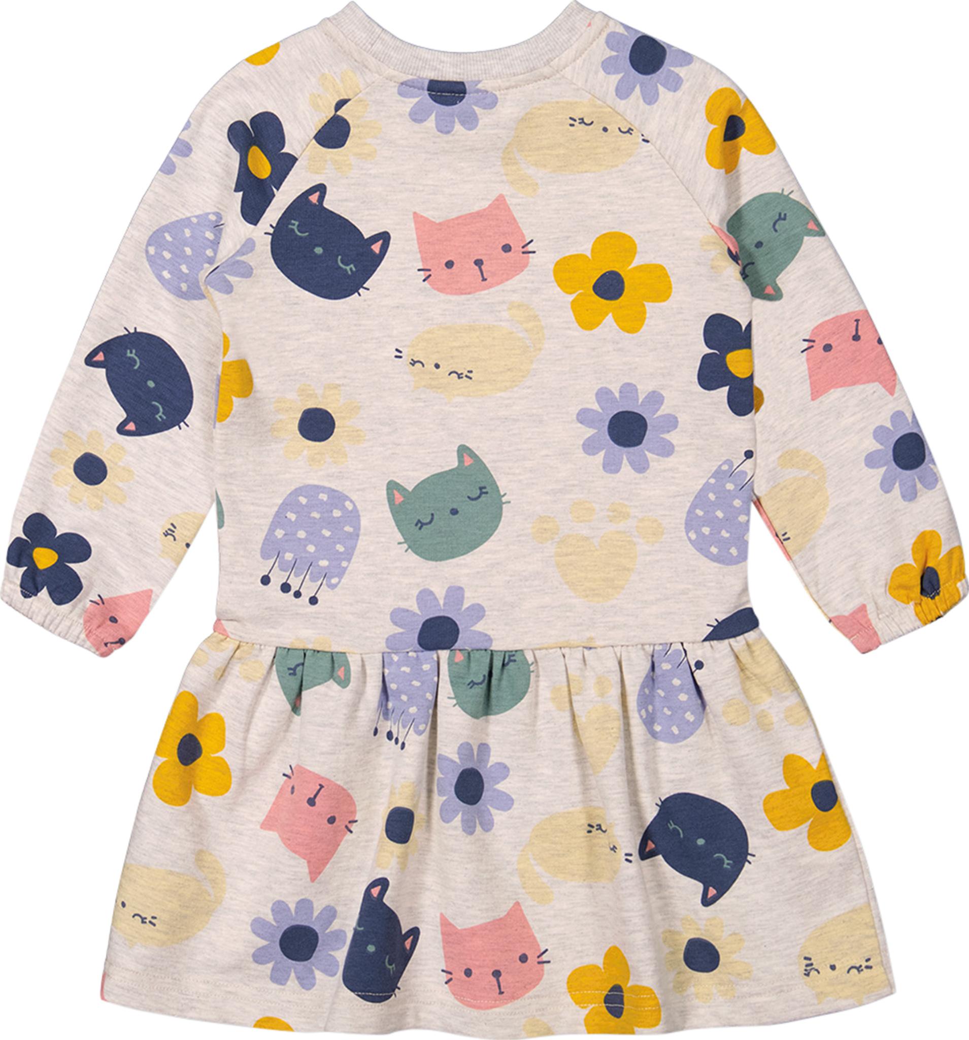 Product gallery image number 3 for product Printed Cats French Terry Dress - Little Girls