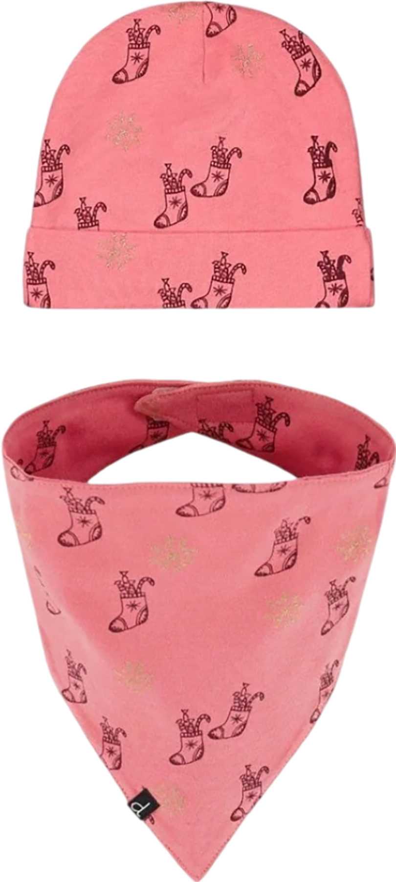 Product image for Organic Cotton Printed Hat and Bib Set - Toddler Girls