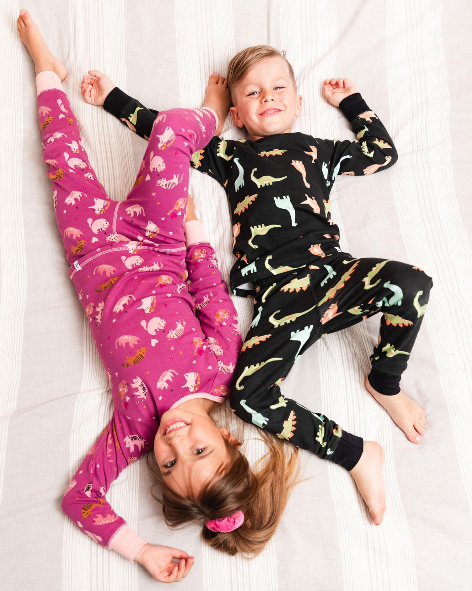 Pyjama Garçon Coton Manches Longues Imprimé Dinosaure - Confortable Et Doux Pour Enfants 1-7 Ans