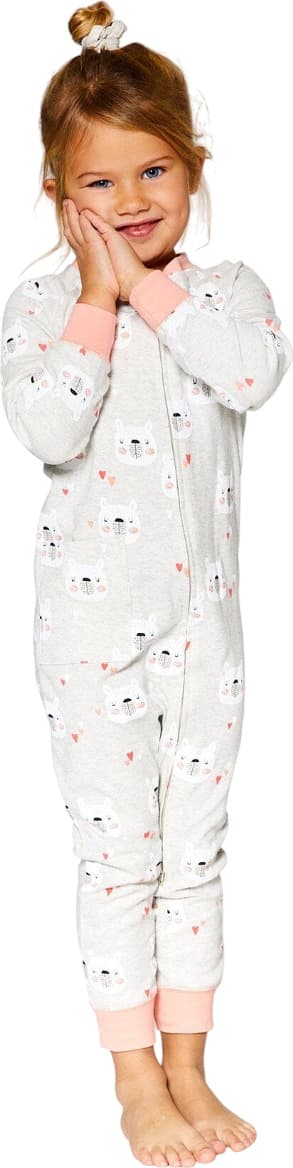 Product gallery image number 2 for product Organic Cotton Printed Bears One Piece Long Sleeve Pajama - Big Girls