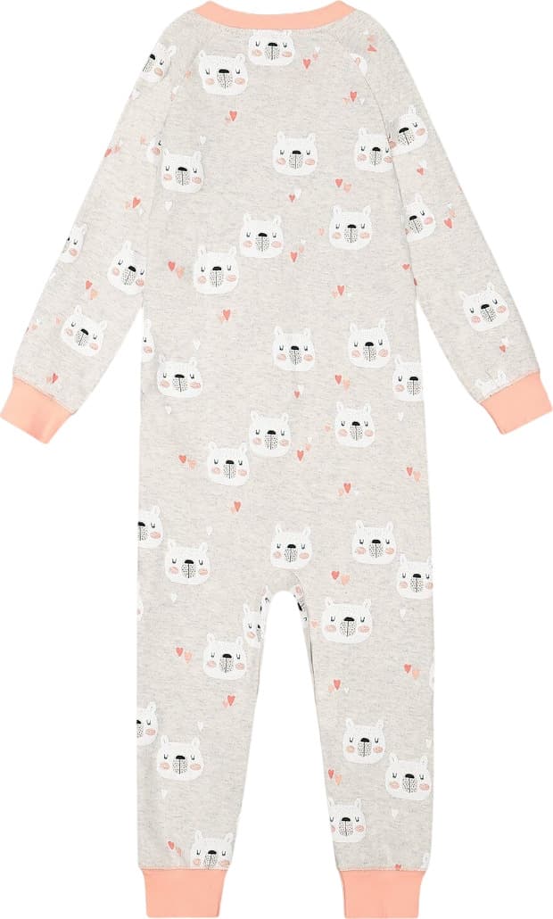 Product gallery image number 3 for product Organic Cotton Printed Bears One Piece Long Sleeve Pajama - Big Girls
