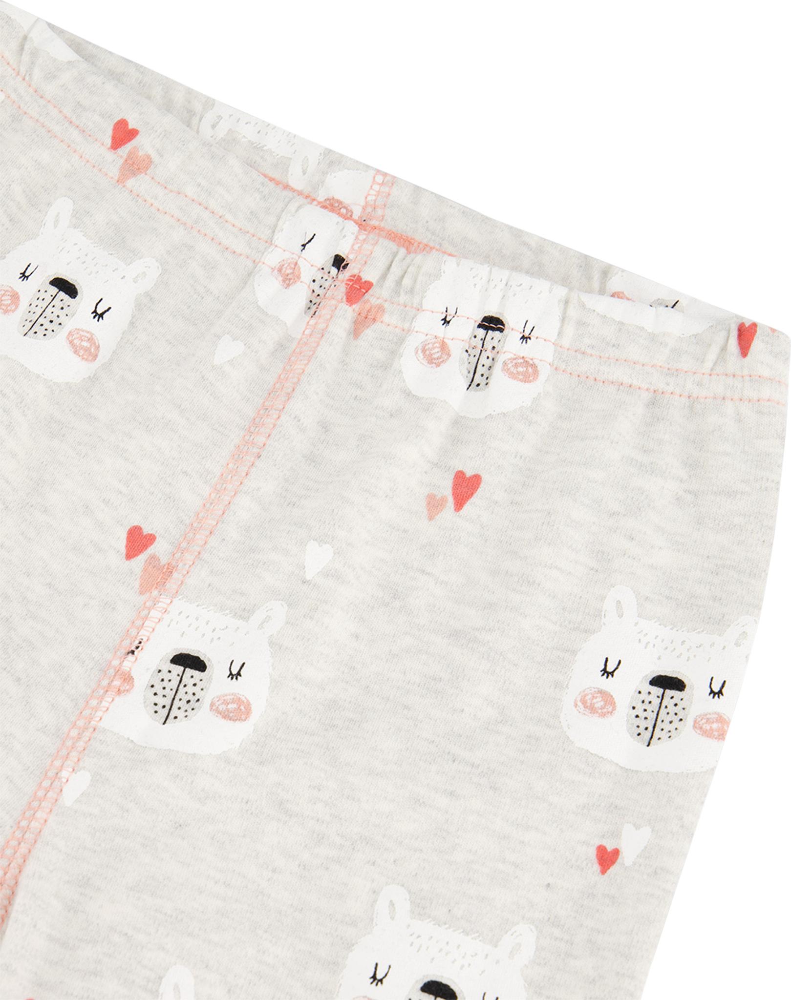 Product gallery image number 4 for product Organic Cotton Printed Bears Long Sleeve Two Piece Pajama - Big Girls