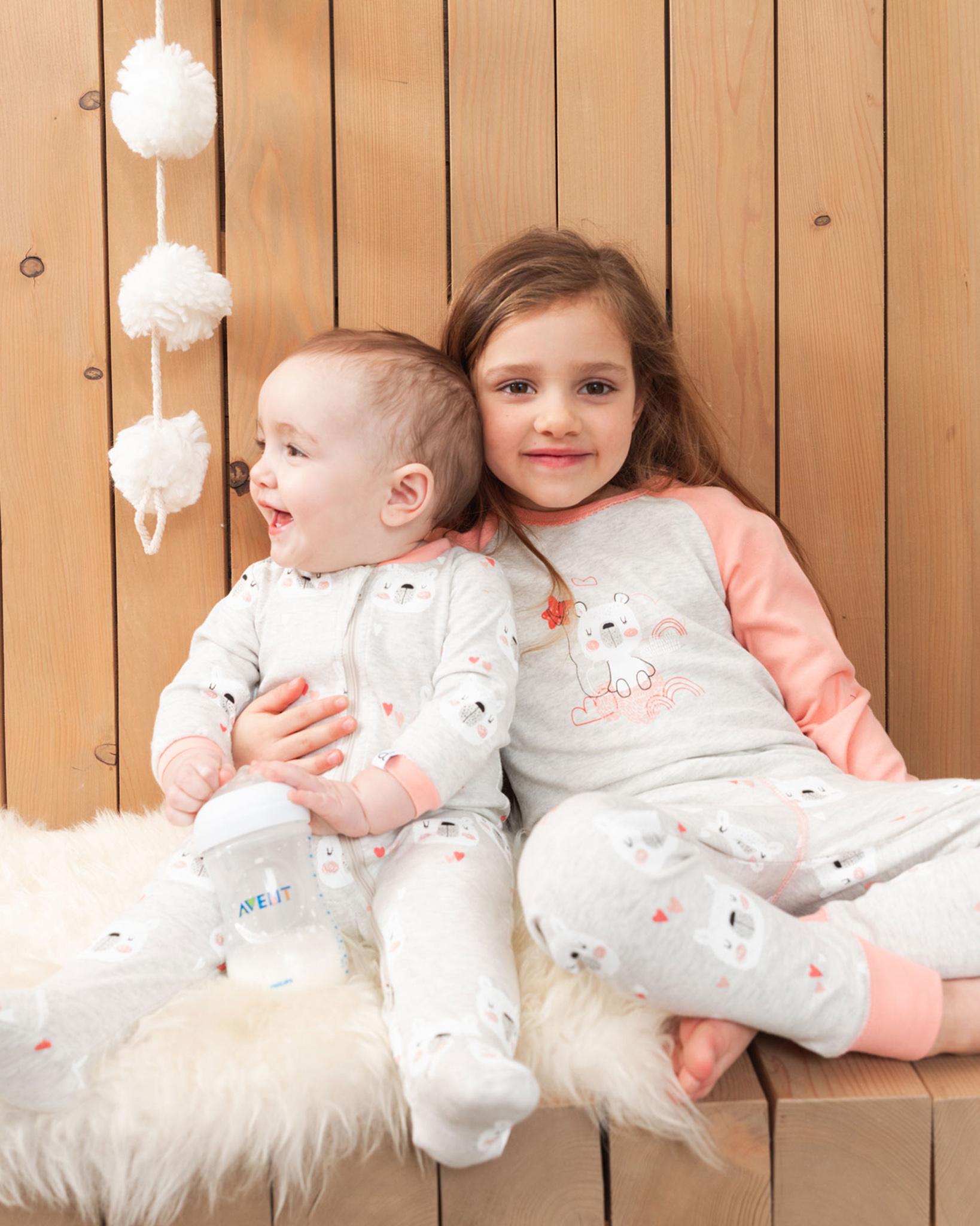 Product gallery image number 5 for product Organic Cotton Printed Bears Long Sleeve Two Piece Pajama - Big Girls