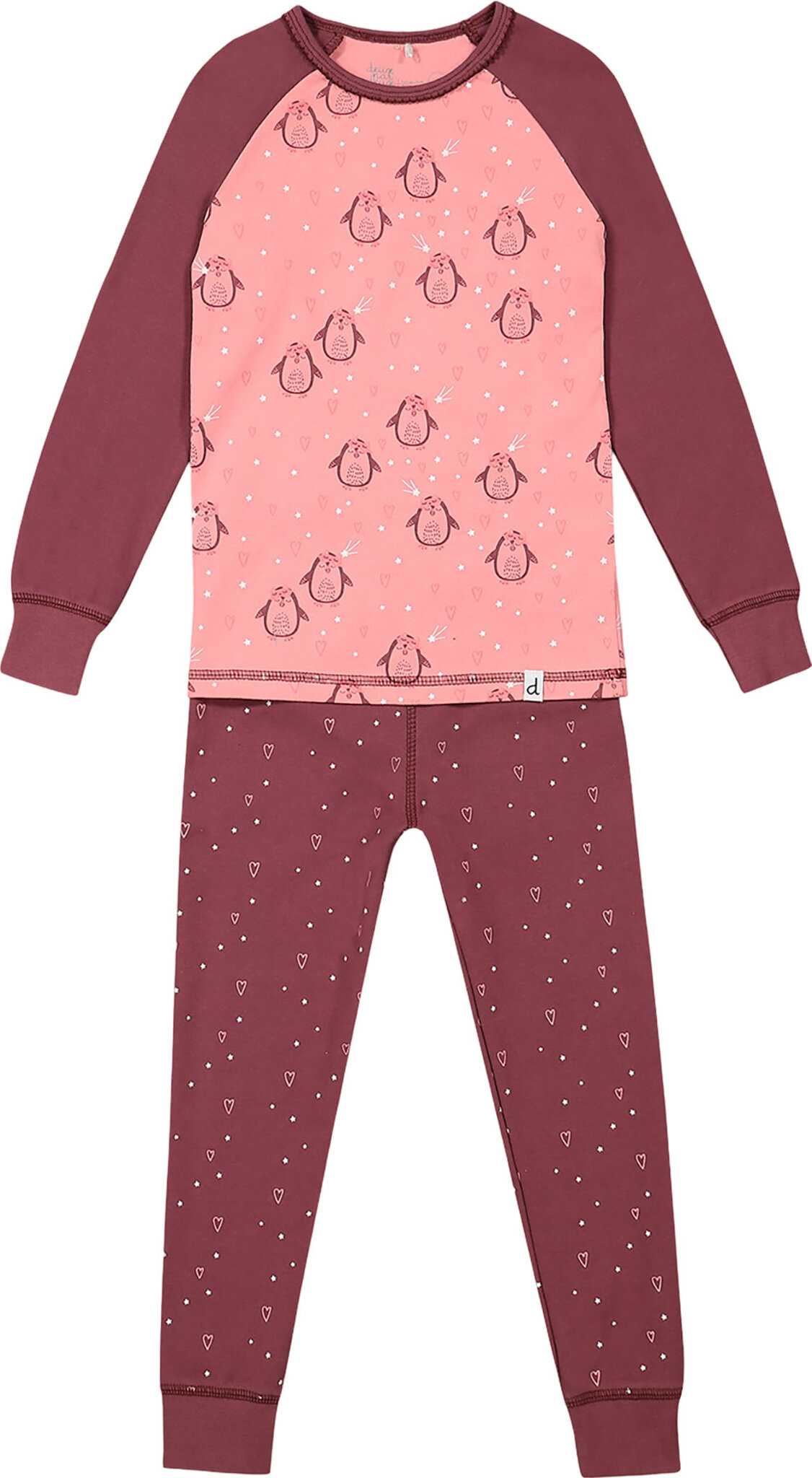 Product image for Organic Cotton Long Sleeve Two Piece Printed Penguins Pajama Set - Big Girl