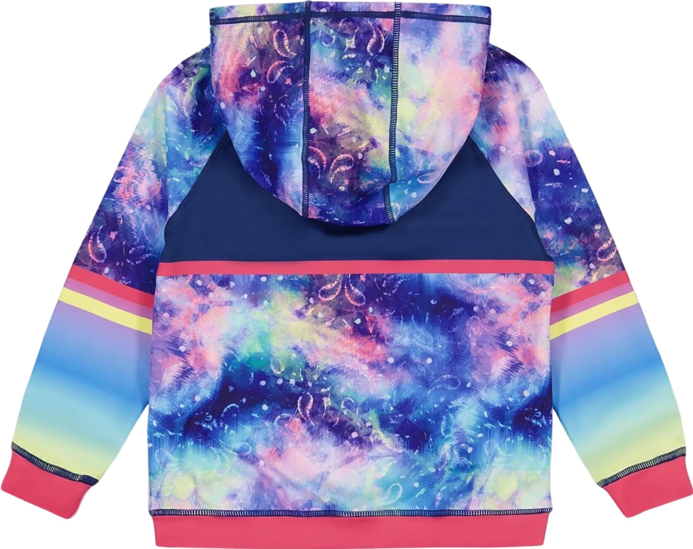 Product gallery image number 2 for product Multicolor Tie-Dye Full Zip Athletic Hoodie - Big Girls