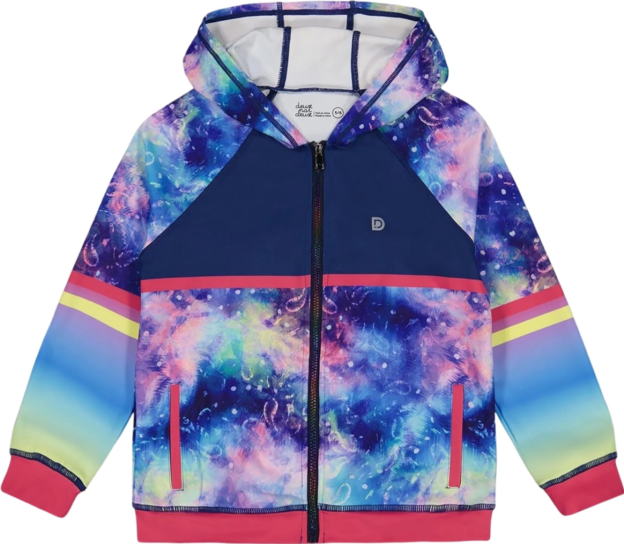 Product gallery image number 1 for product Multicolor Tie-Dye Full Zip Athletic Hoodie - Big Girls