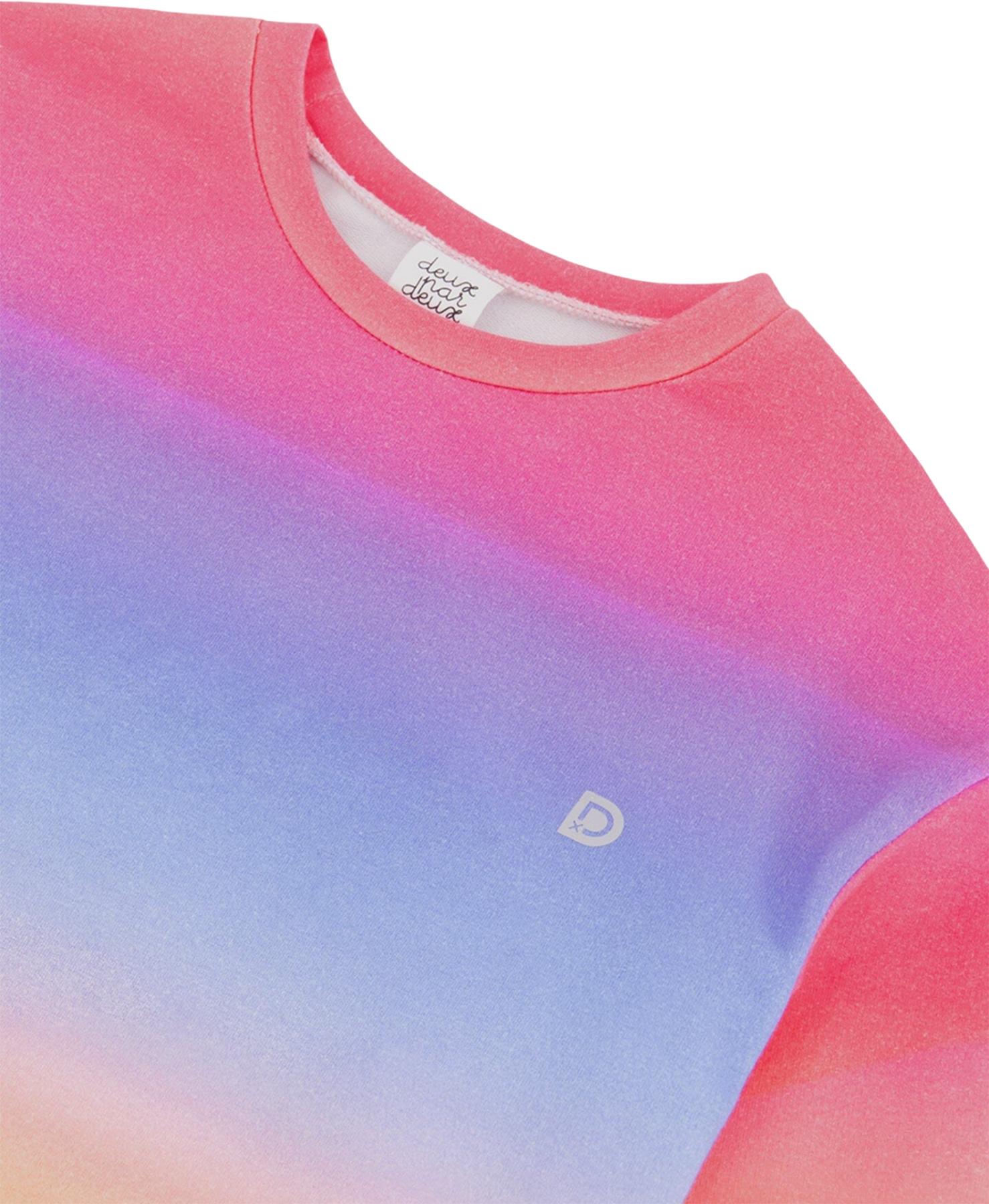 Product gallery image number 3 for product Multicolor Gradient Athletic French Terry Sweatshirt - Little Girls  