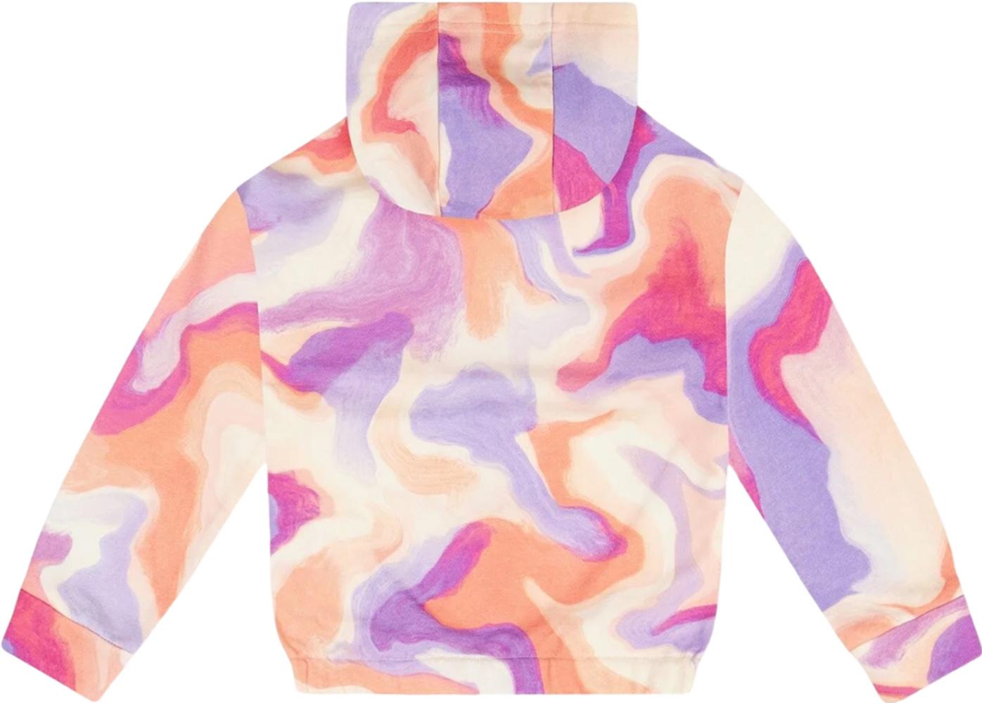 Numéro de l'image de la galerie de produits 2 pour le produit Cardigan à capuchon tourbillon multicolore en coton français - Petite Fille