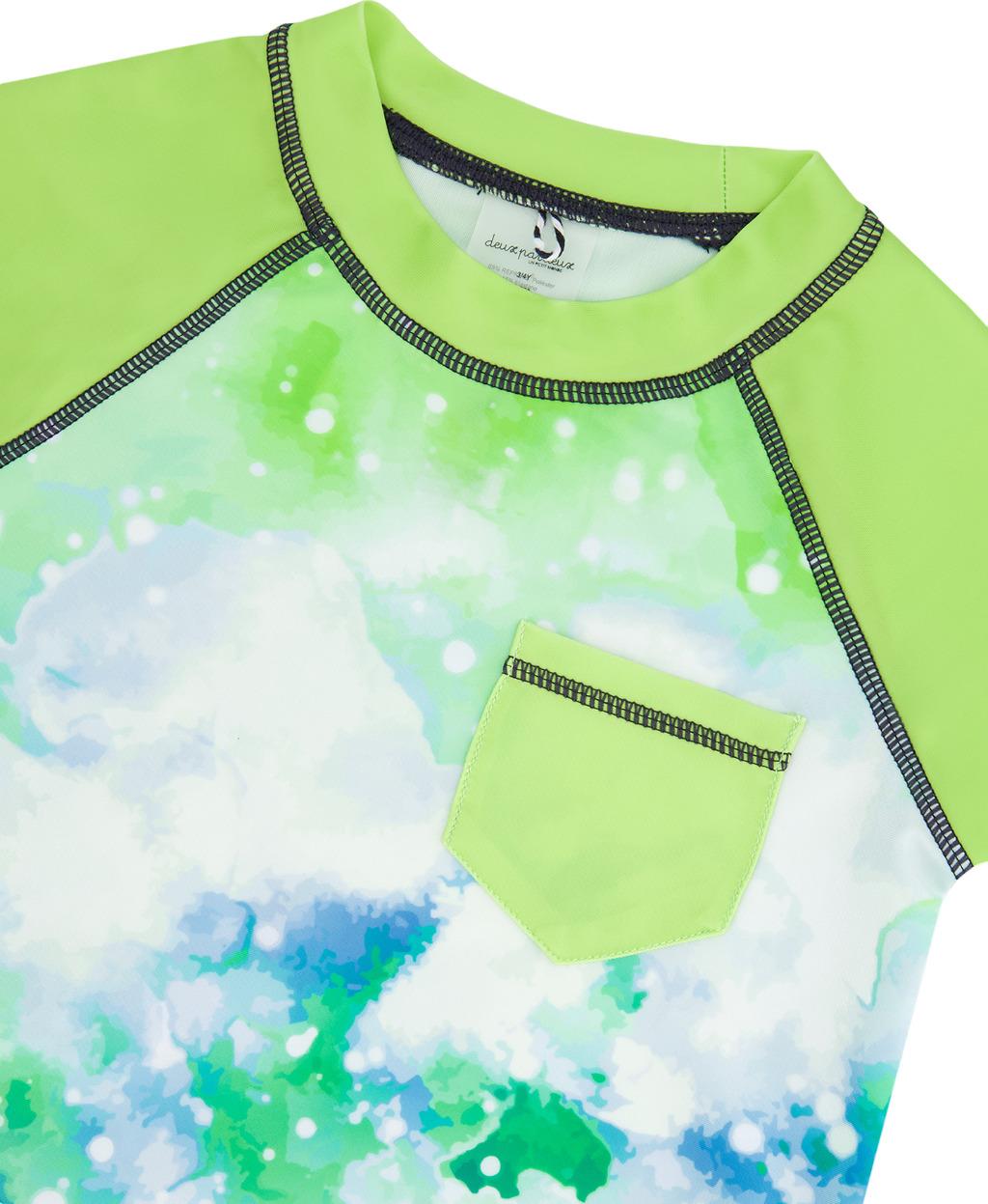 Numéro de l'image de la galerie de produits 4 pour le produit Maillot de surf à manches courtes avec imprimé et poche - Petit Gar?on