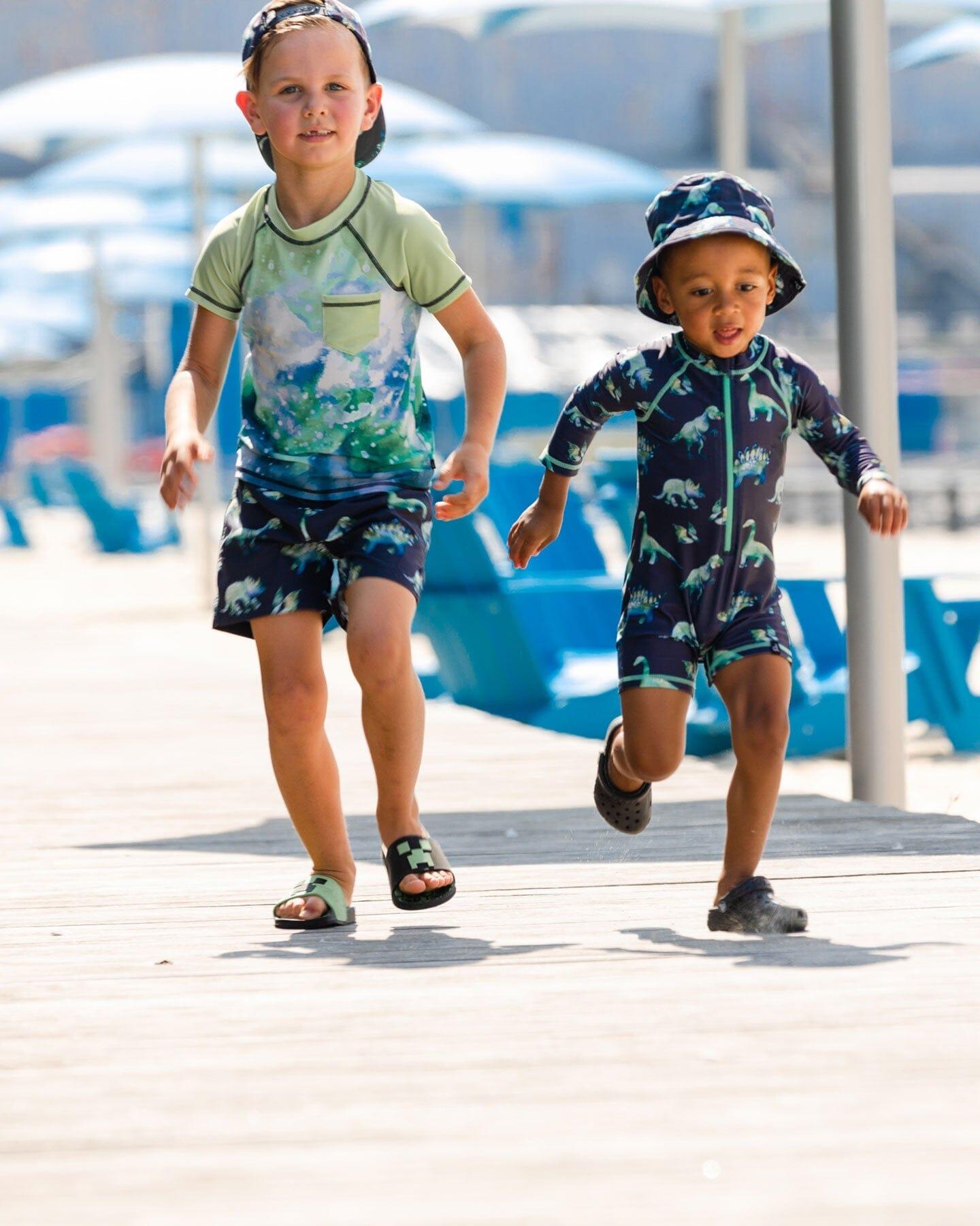 Numéro de l'image de la galerie de produits 6 pour le produit Maillot de surf à manches courtes avec imprimé et poche - Petit Gar?on