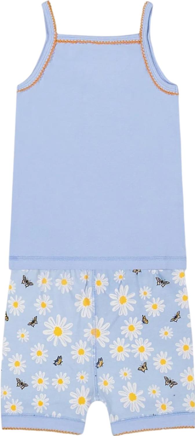 Product gallery image number 3 for product Organic Cotton Printed Daisies Two Piece Pajama Set - Little Girls