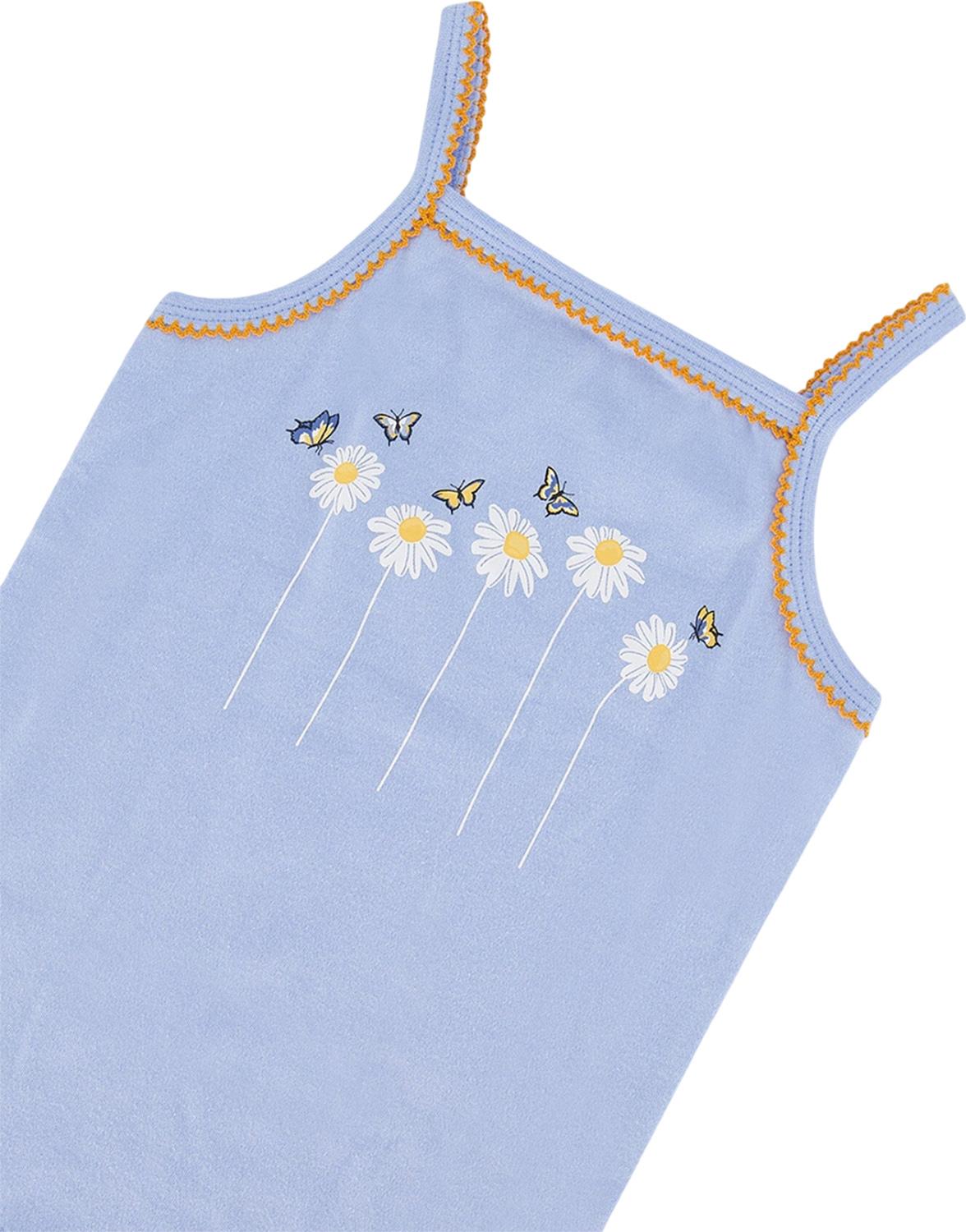 Product gallery image number 2 for product Organic Cotton Printed Daisies Two Piece Pajama Set - Little Girls