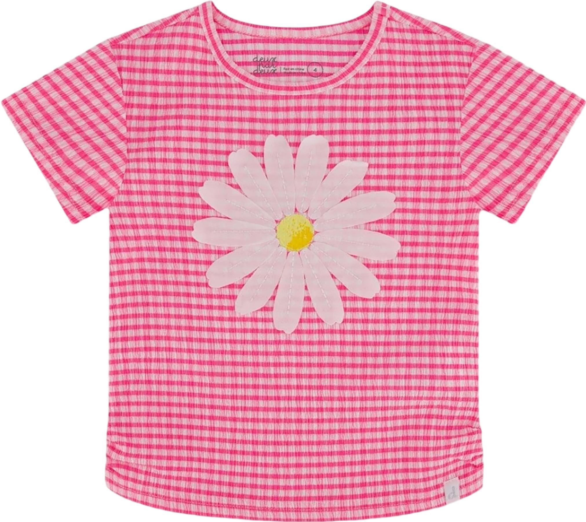Product gallery image number 1 for product Crinkle Jersey Top with Flower Applique - Big Girls 