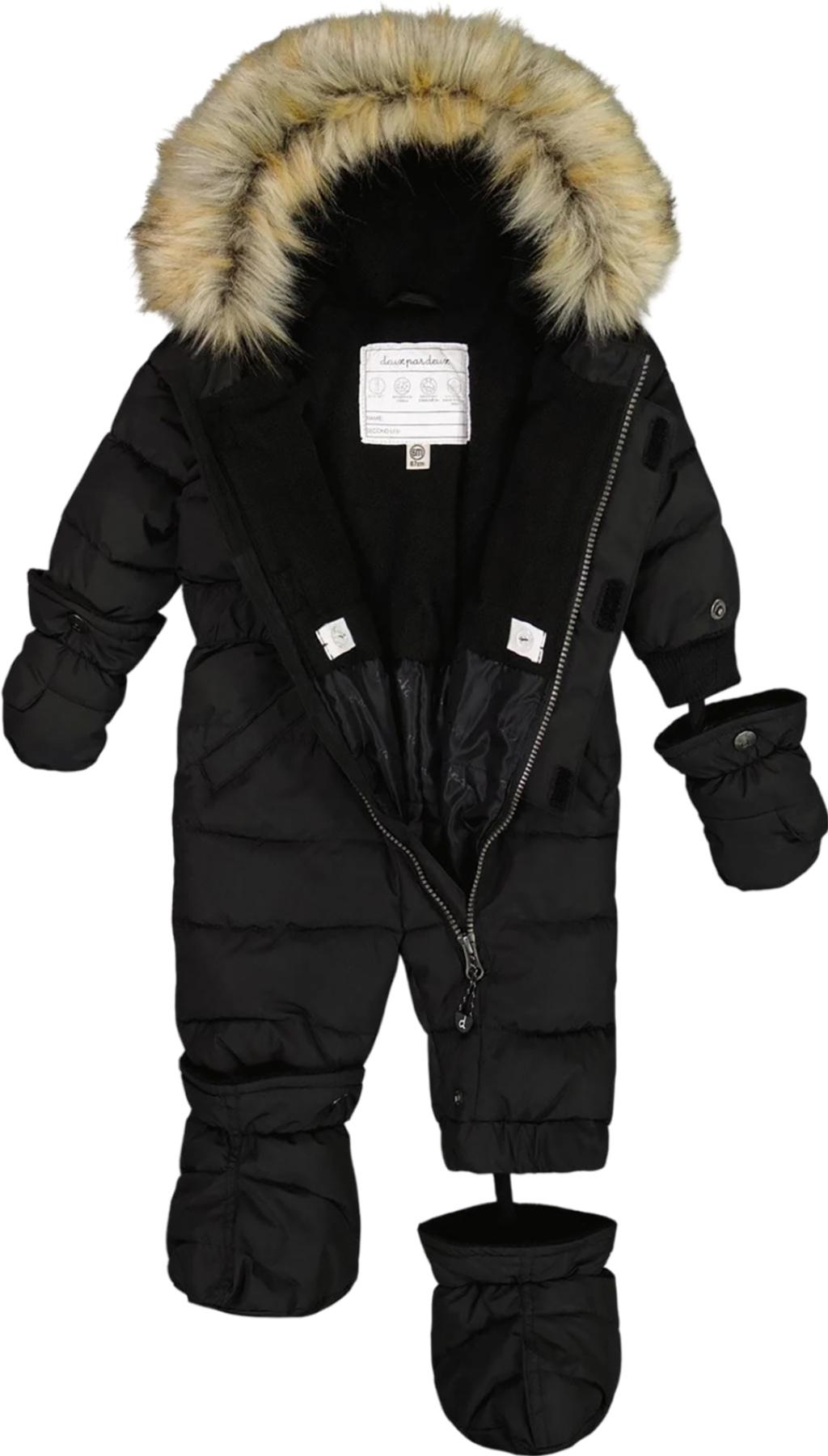 Product gallery image number 4 for product One Piece Puffy Snowsuit with Removable Mittens & Boots - Baby