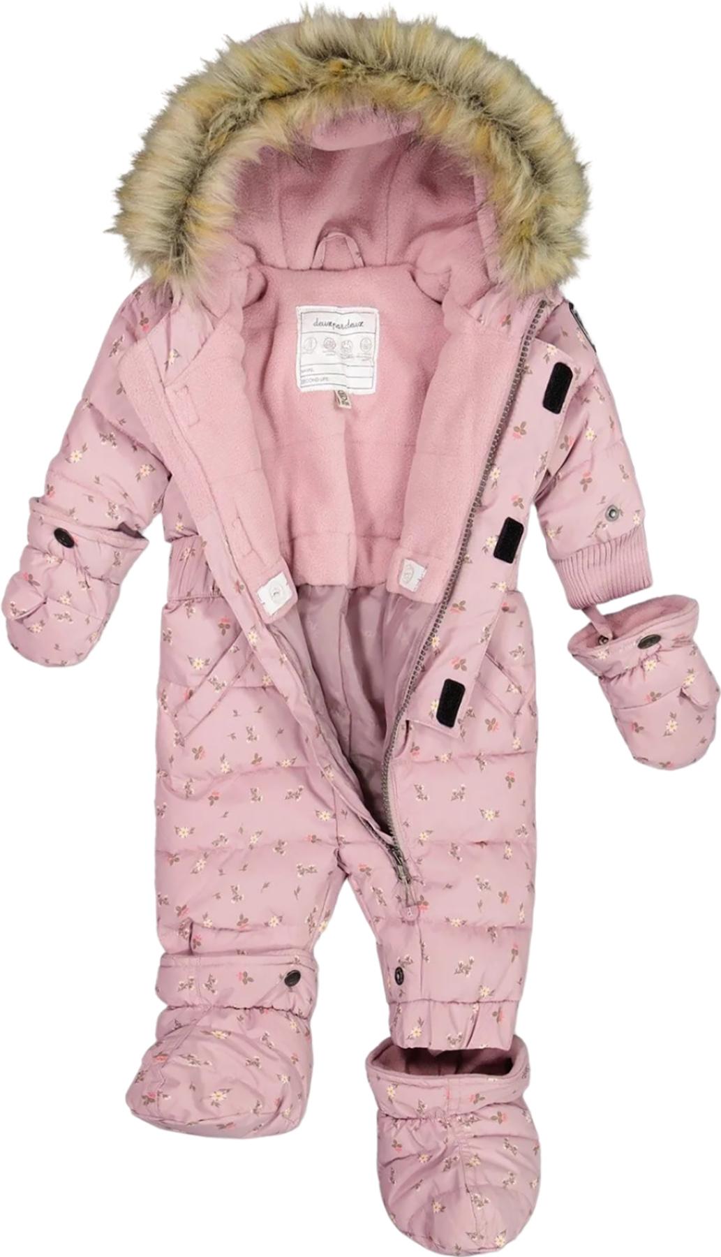 Product gallery image number 5 for product One Piece Puffy Snowsuit with Removable Mittens & Boots - Baby
