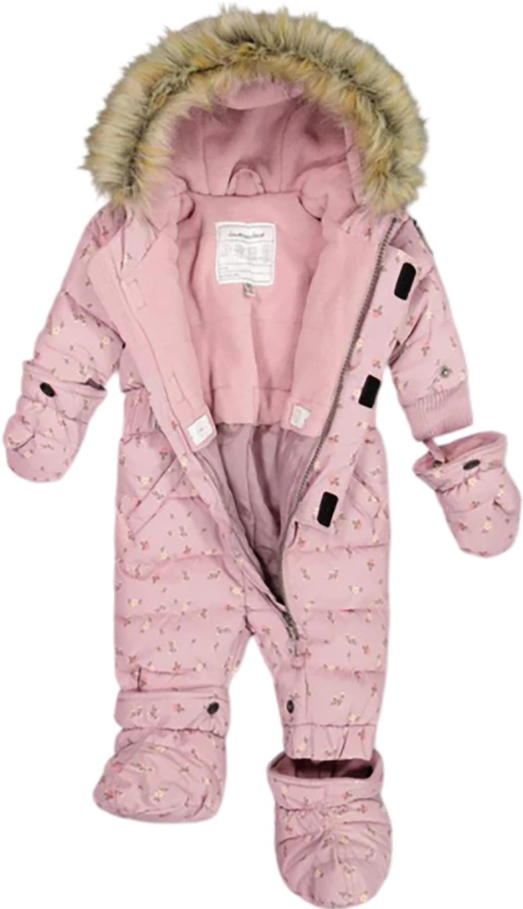 Product gallery image number 3 for product One Piece Puffy Snowsuit with Removable Mittens & Boots - Baby
