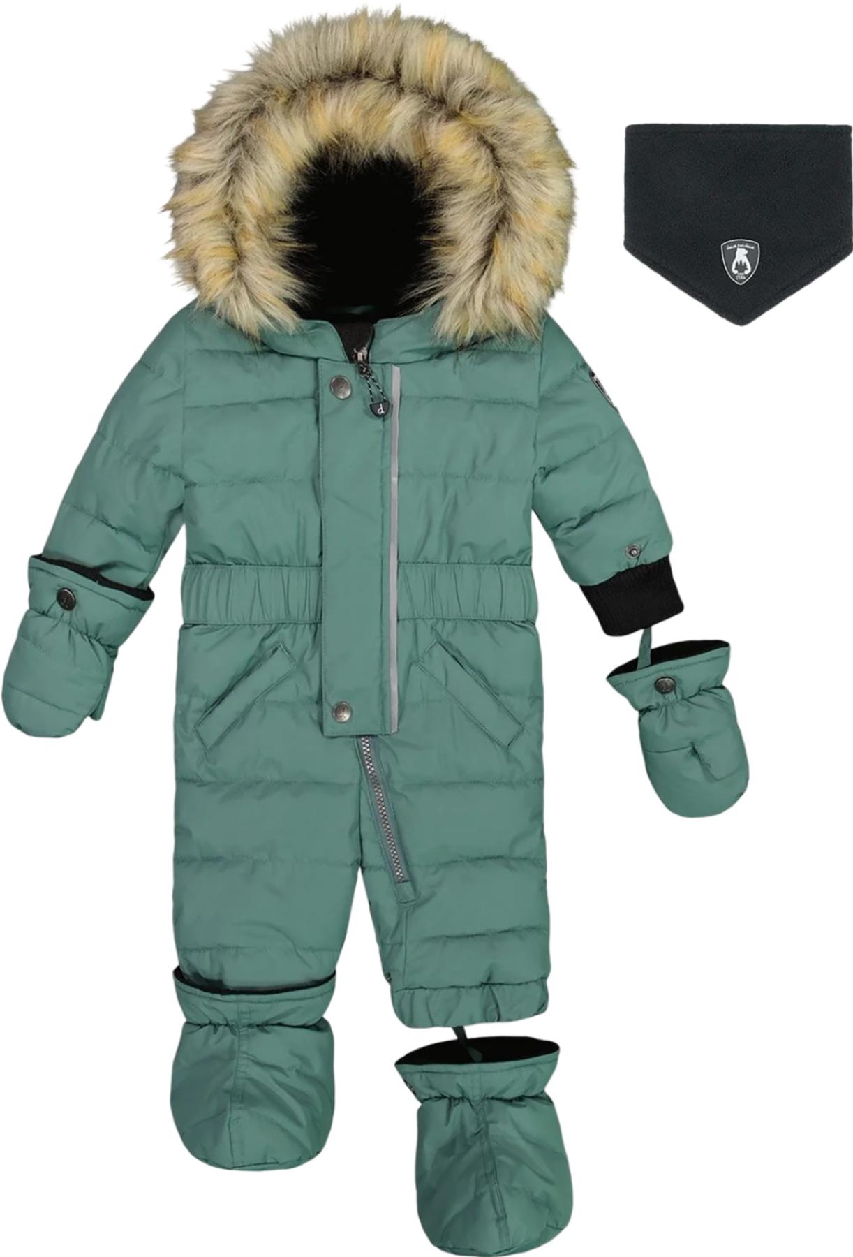 Product image for One Piece Puffy Snowsuit with Removable Mittens & Boots - Baby