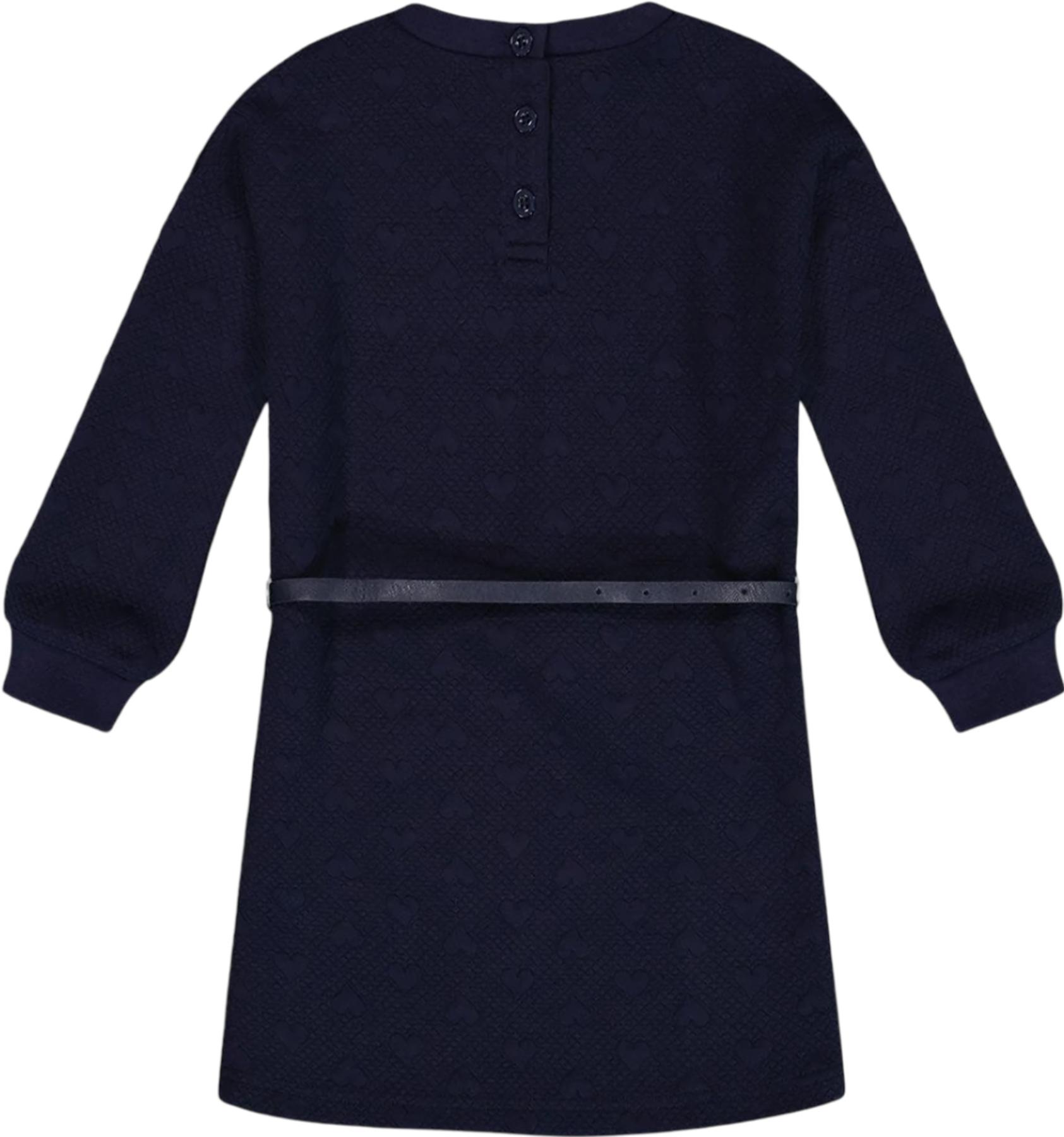 Product gallery image number 2 for product Robe en molleton matelassée à cœur avec ceinture - Petite Fille