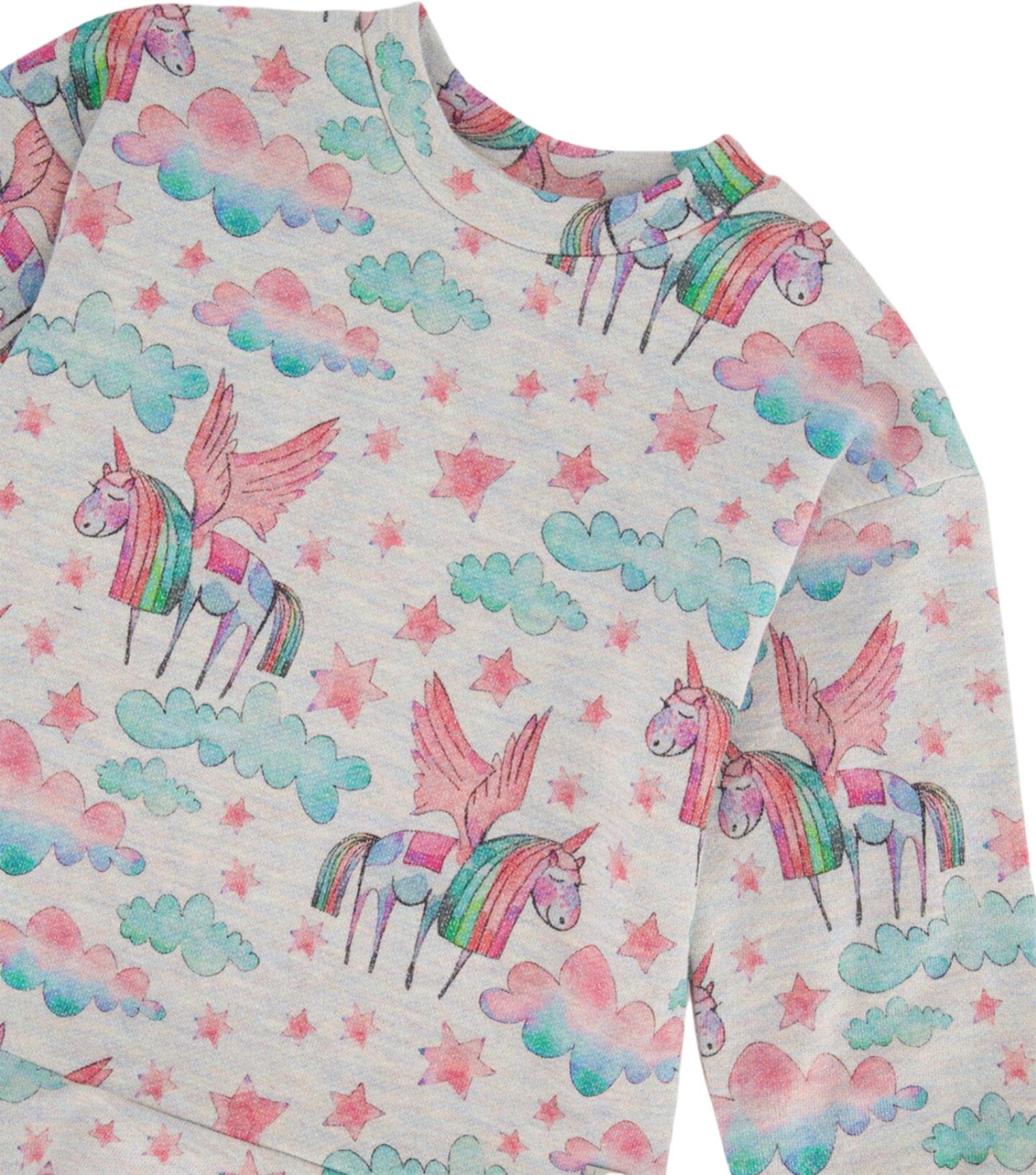 Product gallery image number 4 for product Printed Unicorn Shiny French Terry Dress - Big Girl