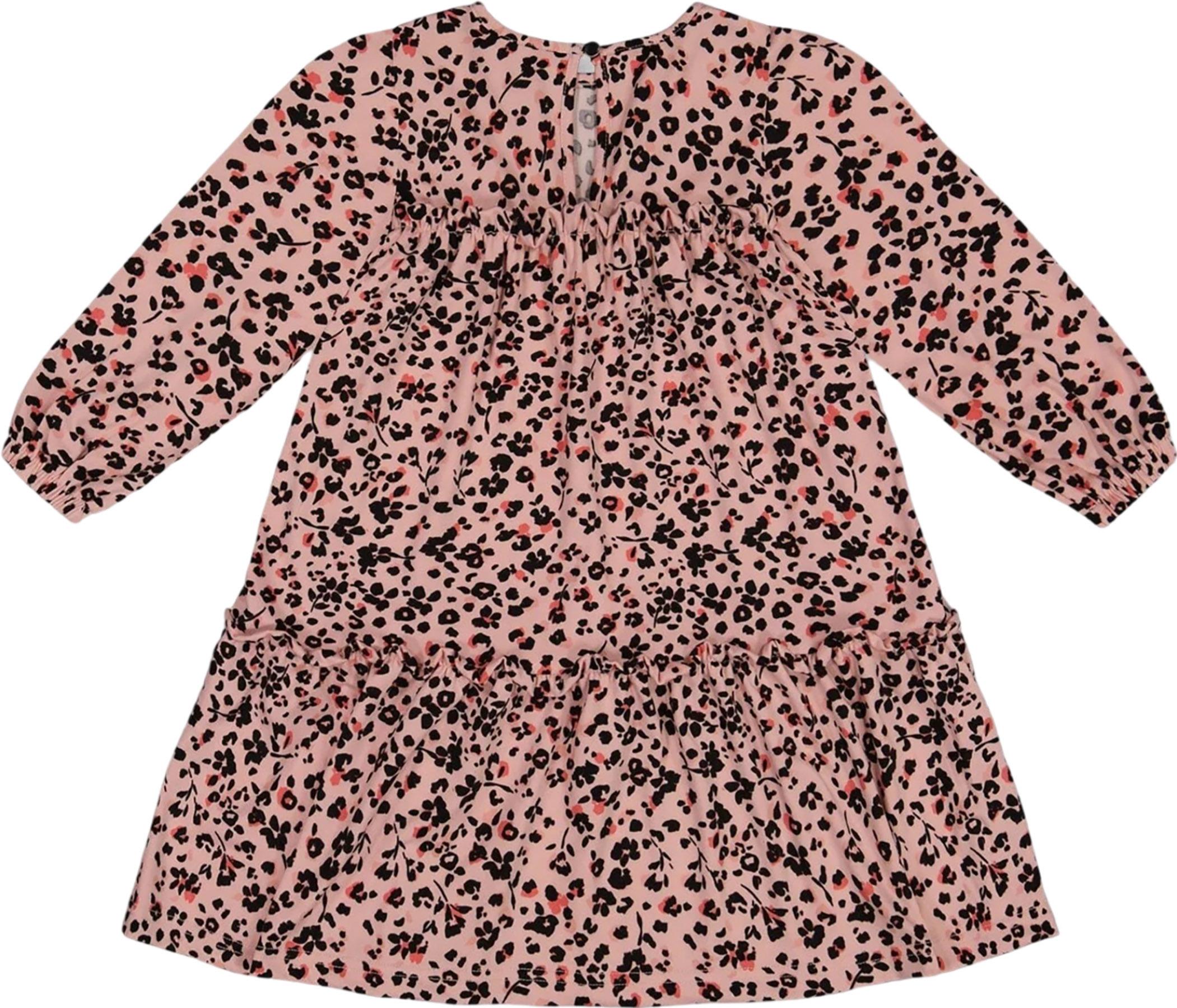 Numéro de l'image de la galerie de produits 2 pour le produit Robe à manches longues avec volants à imprimé de fleurs léopard - Grande Fille