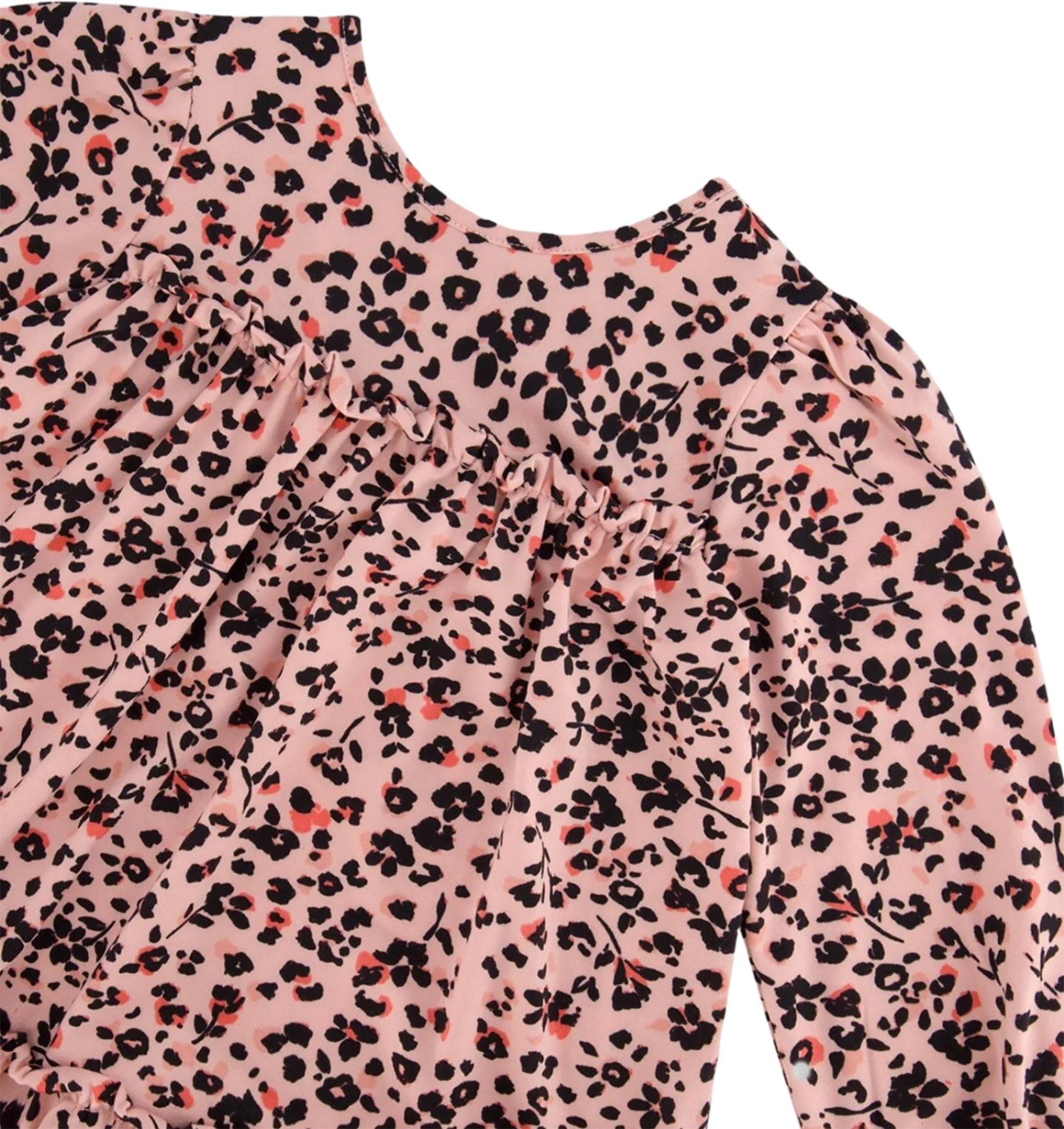 Numéro de l'image de la galerie de produits 4 pour le produit Robe à manches longues avec volants à imprimé de fleurs léopard - Grande Fille