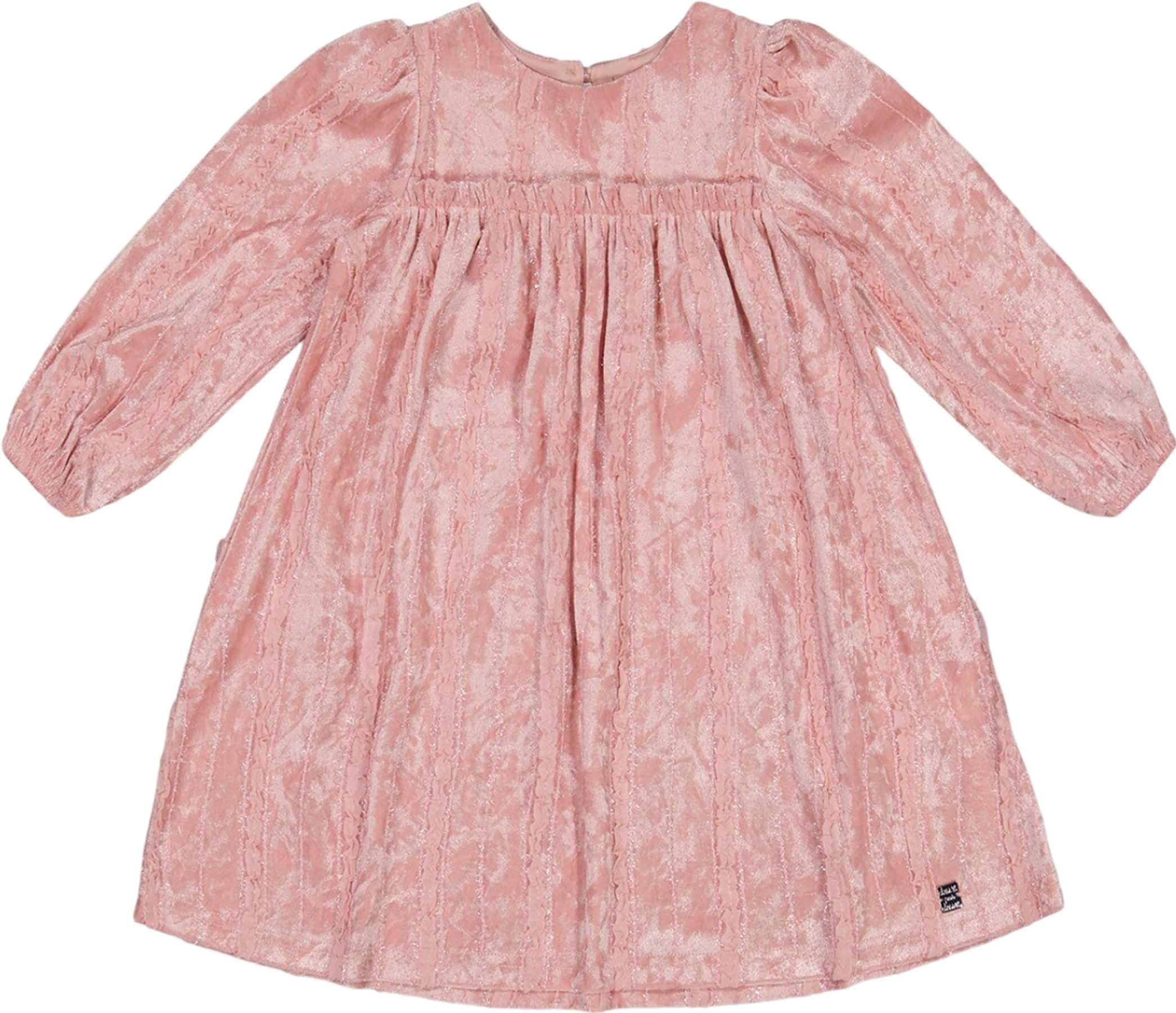 Product image for Long Sleeve Velvet Dress with Frills - Big Girl