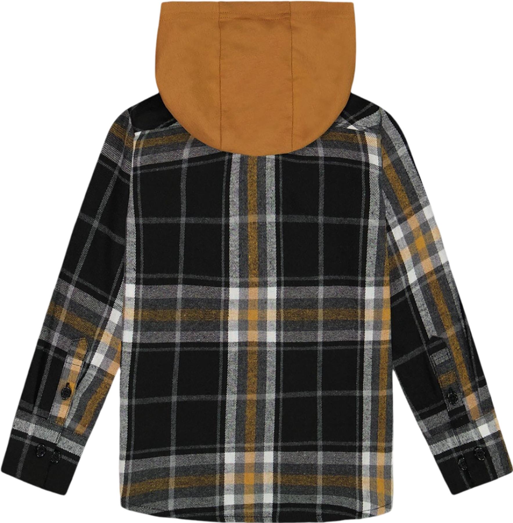 Numéro de l'image de la galerie de produits 2 pour le produit Chemise boutonnée en flanelle avec capuchon à carreaux - Petit enfant