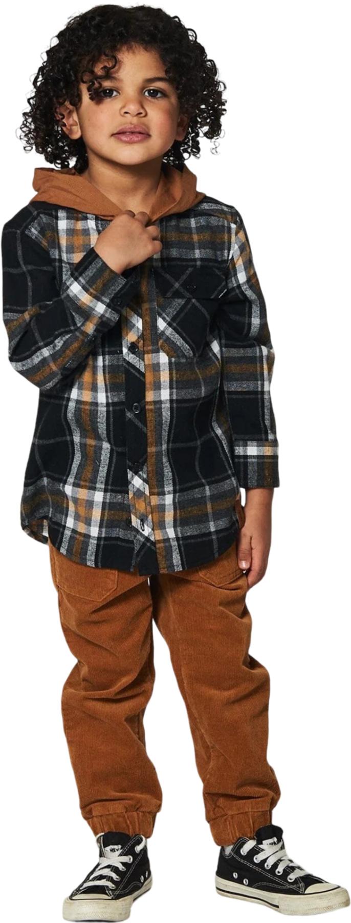Numéro de l'image de la galerie de produits 3 pour le produit Chemise boutonnée en flanelle avec capuchon à carreaux - Petit enfant