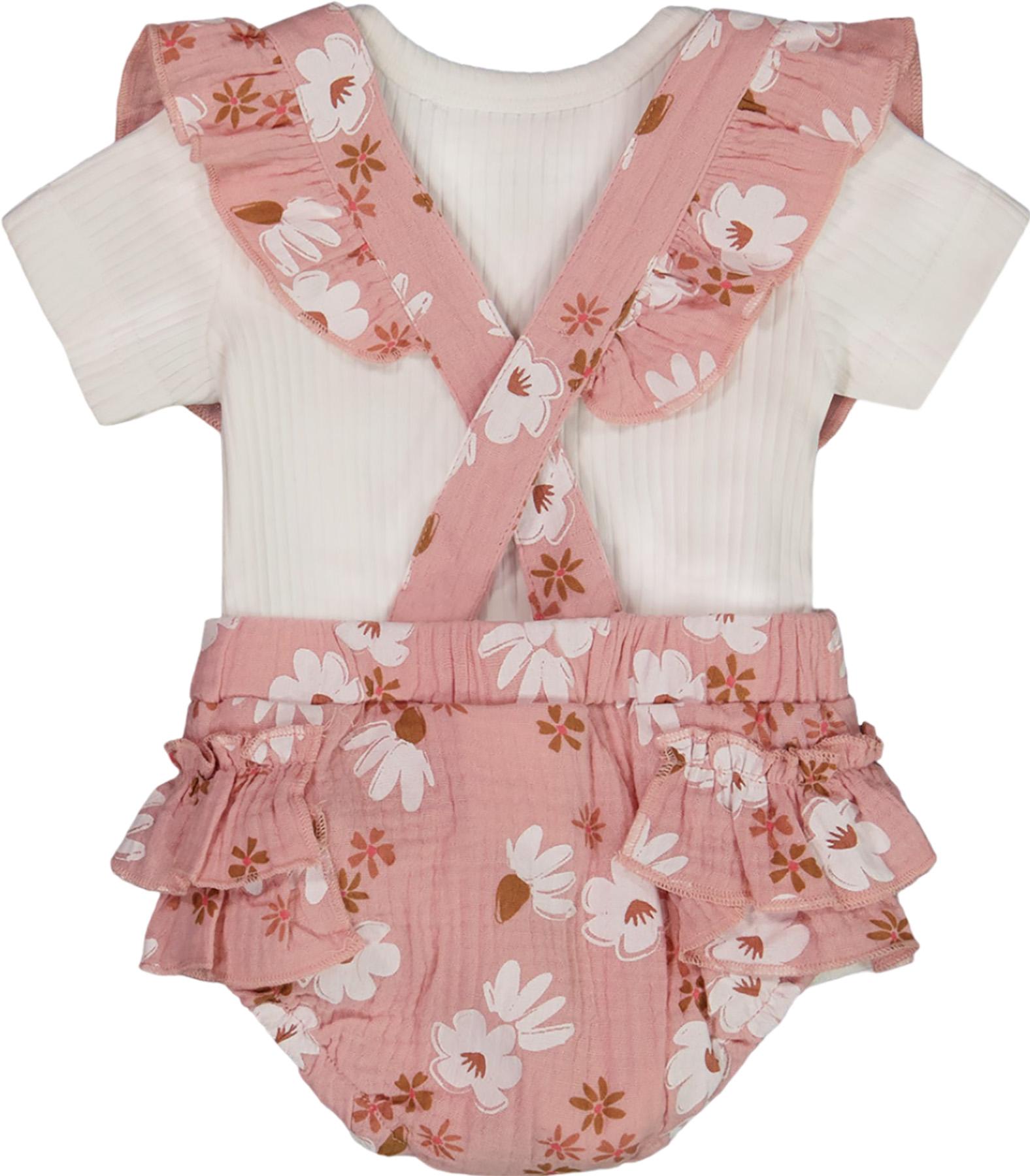 Numéro de l'image de la galerie de produits 4 pour le produit Ensemble salopette courte en mousseline et cache-couche en coton - Bébé Fille