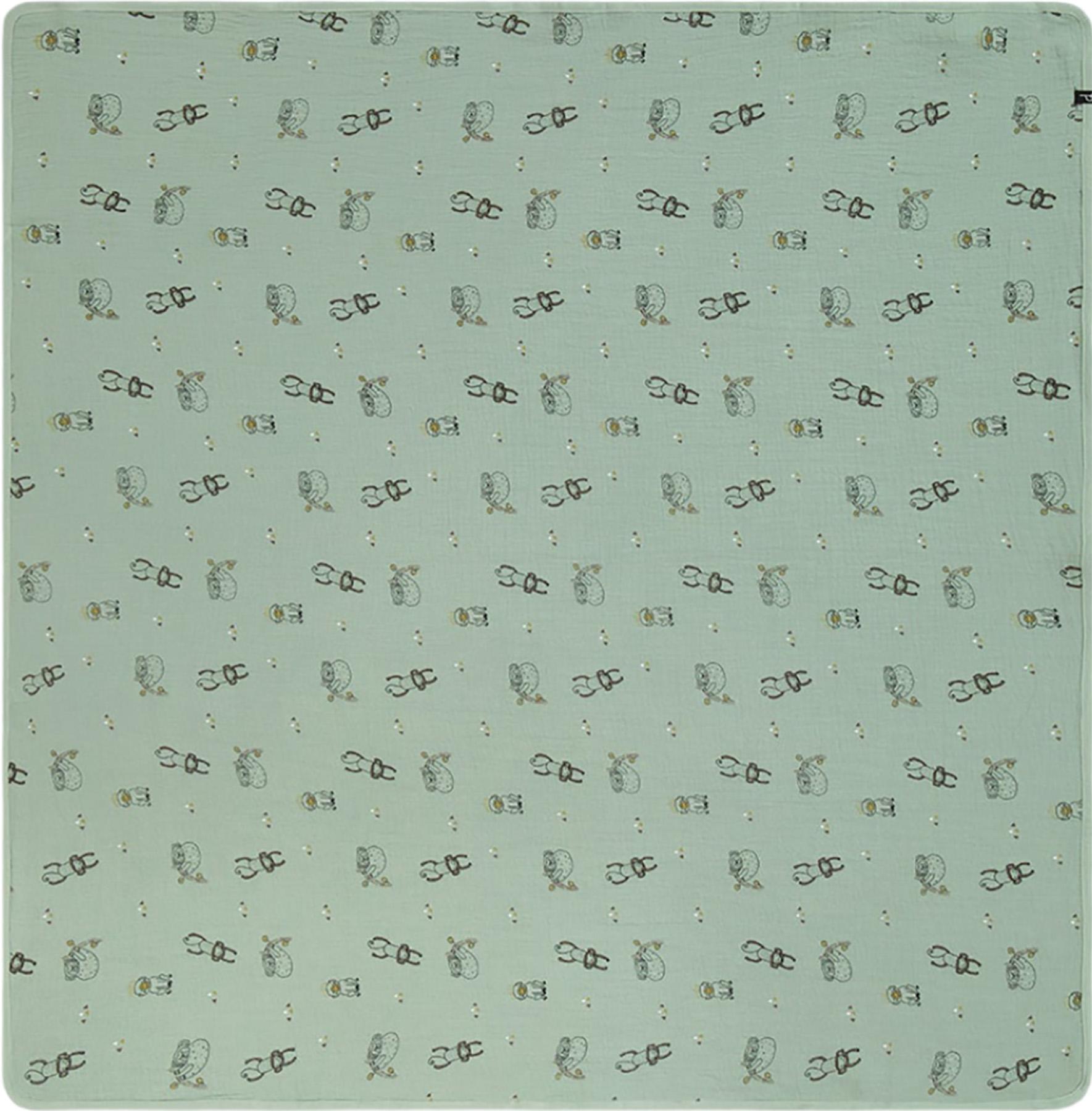 Product gallery image number 2 for product Couverture en mousseline imprimée bleu marine avec bateaux en papier - Garçon