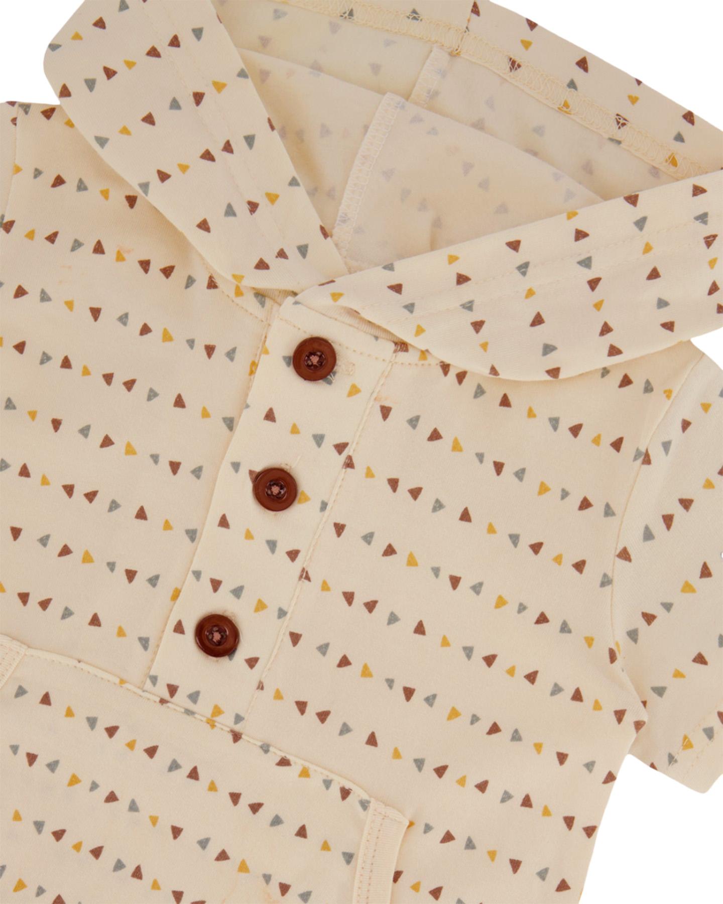 Product gallery image number 3 for product Organic Cotton Hooded Romper - Baby Boy