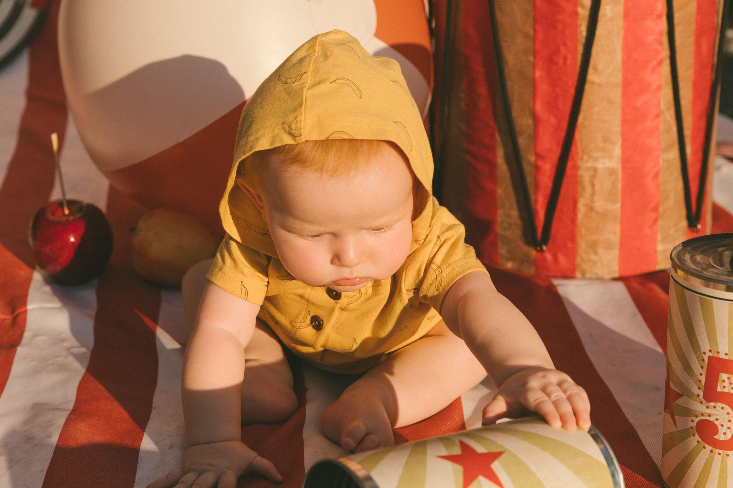 Product gallery image number 3 for product Organic Cotton Hooded Romper - Baby Boy