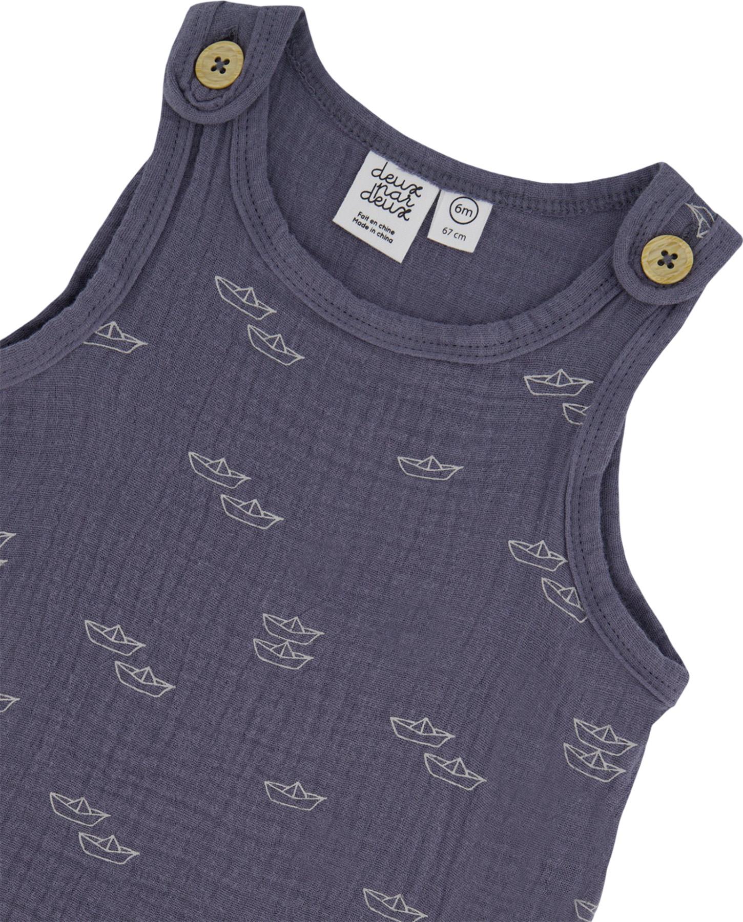 Numéro de l'image de la galerie de produits 4 pour le produit Combinaison une pièce en mousseline imprimée - Bébé Garçon