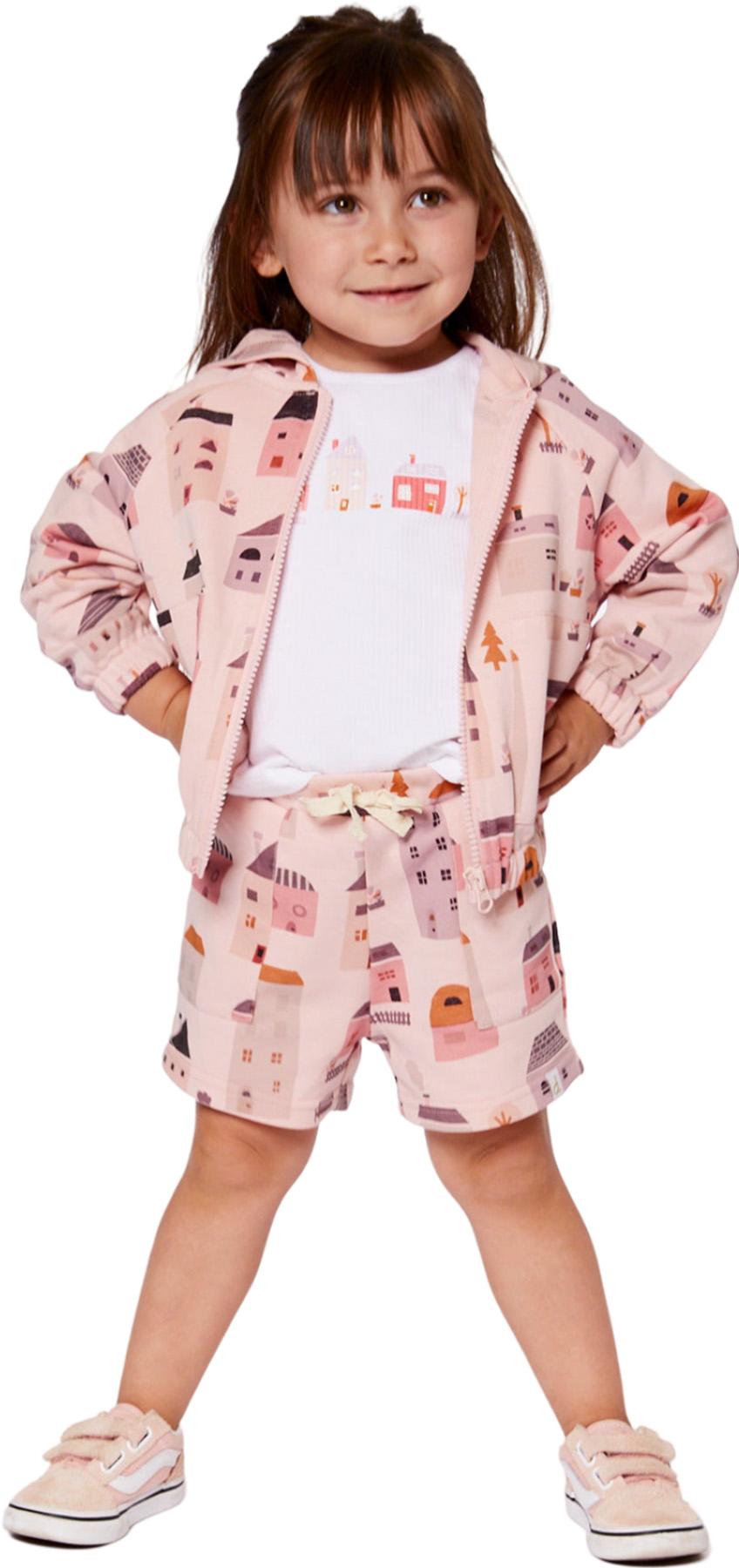 Product gallery image number 2 for product Printed French Terry Hoodie Cardigan - Little Girl