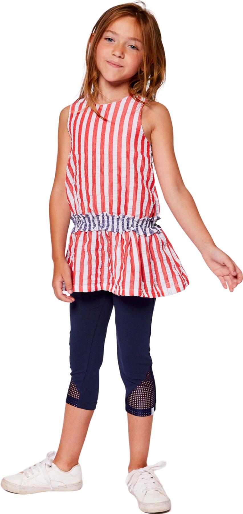 Product gallery image number 4 for product Organic Cotton Capri Leggings with Mesh - Little Girl 