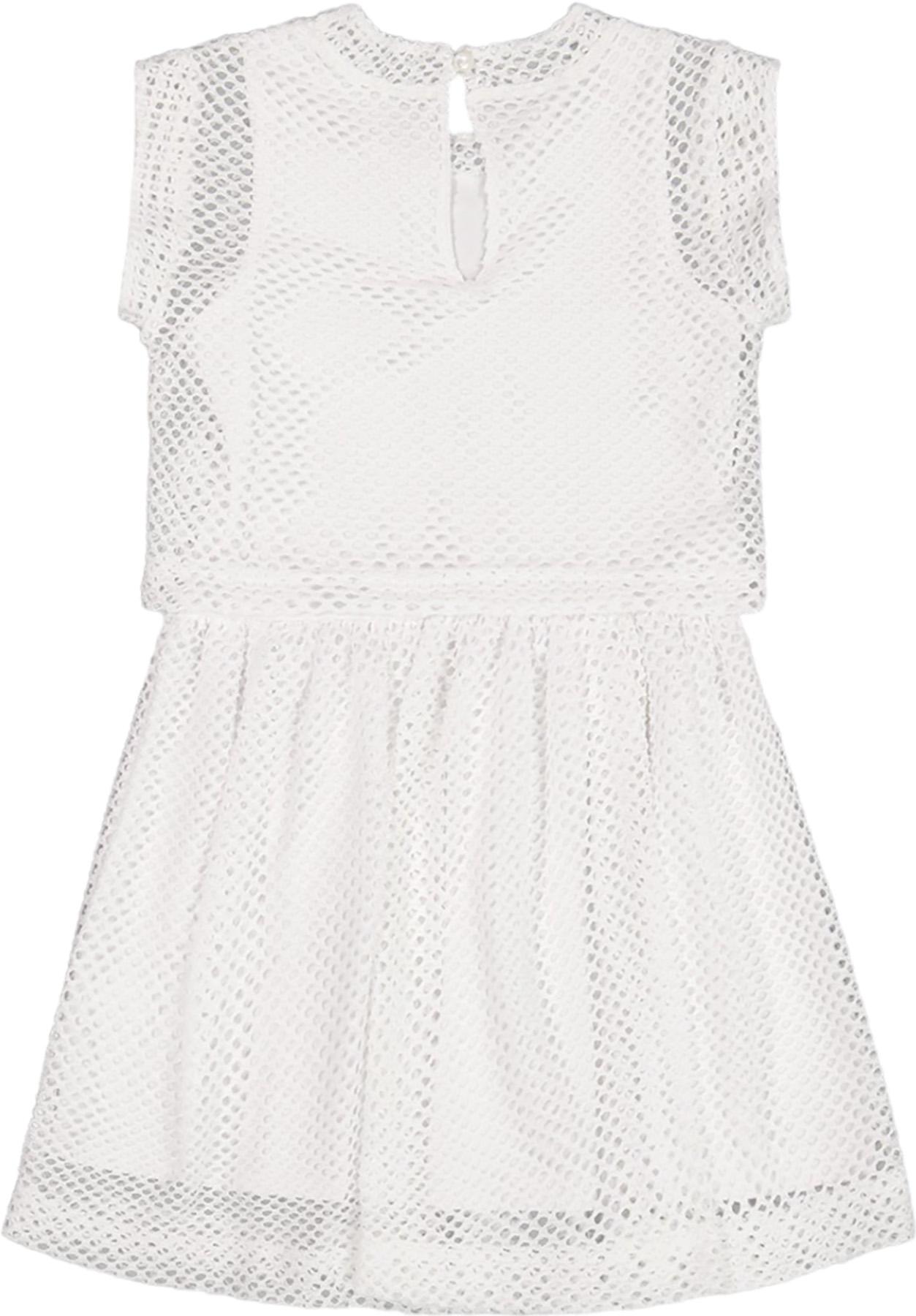 Product gallery image number 3 for product Bi-Material Mesh and Organic Cotton Dress - Little Girl