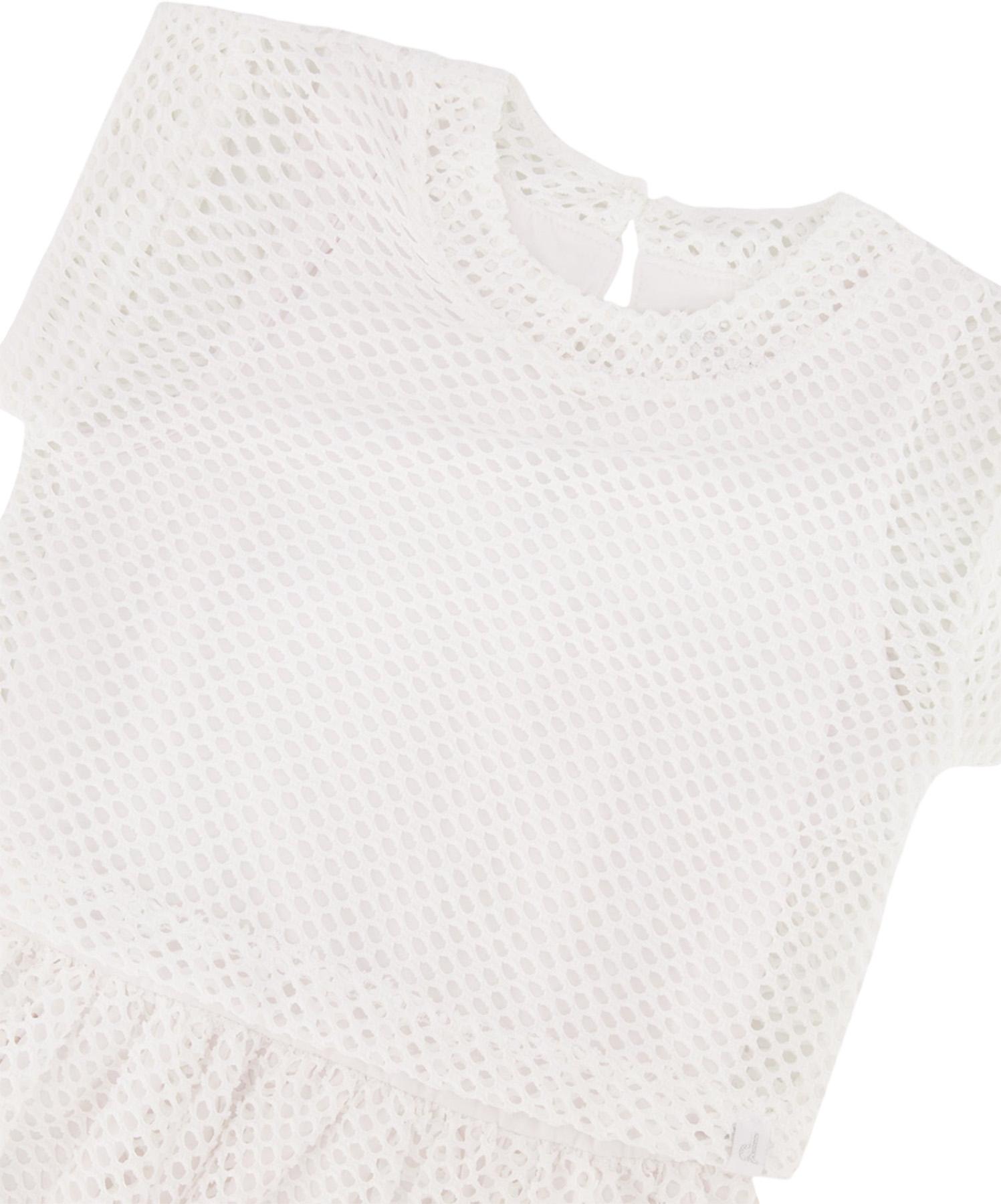 Product gallery image number 4 for product Bi-Material Mesh and Organic Cotton Dress - Little Girl
