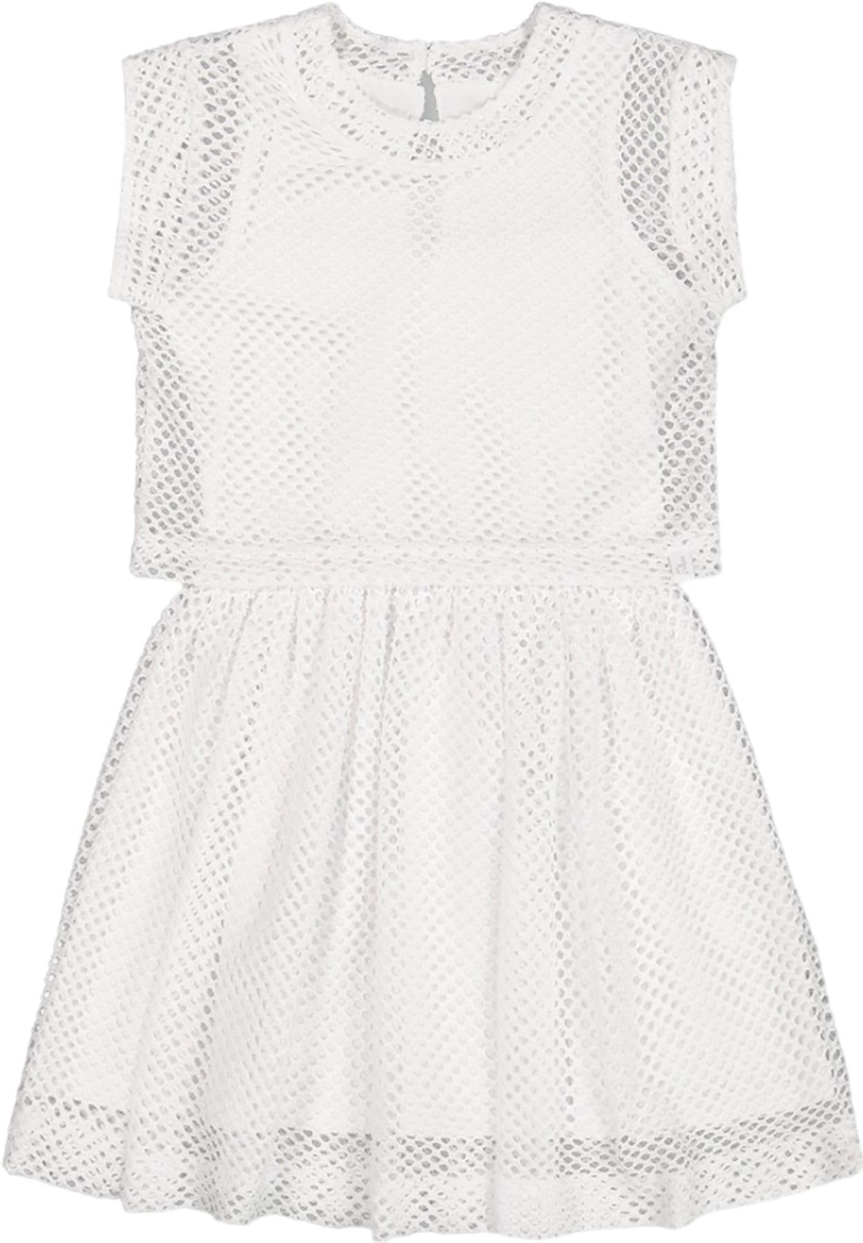 Product gallery image number 1 for product Bi-Material Mesh and Organic Cotton Dress - Little Girl