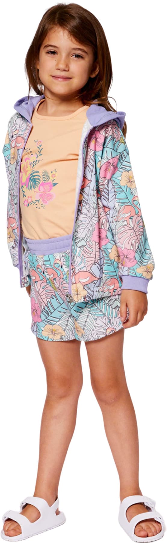 Product gallery image number 4 for product Printed Jungle French Terry Shorts - Big Girl