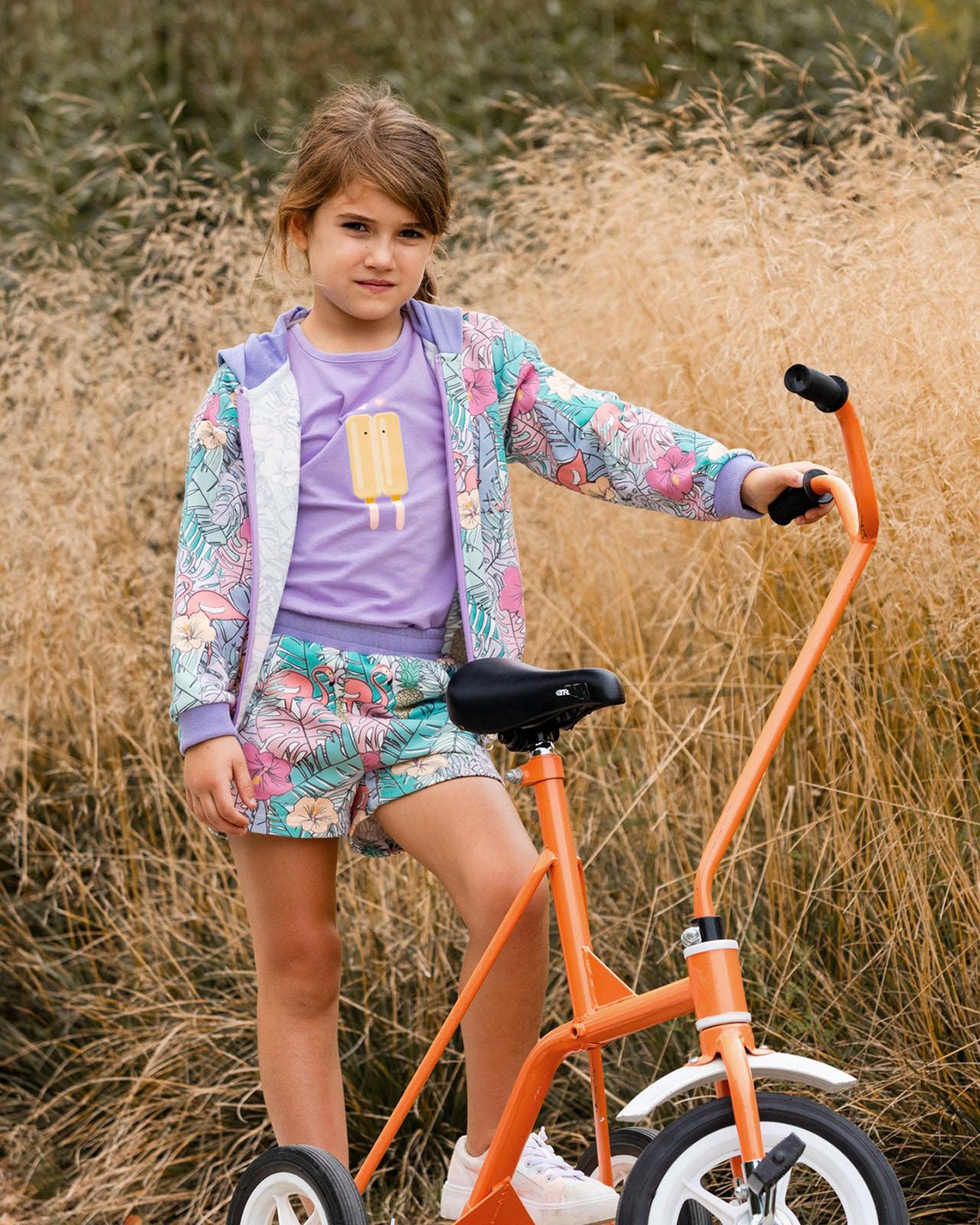 Product gallery image number 3 for product Printed Jungle French Terry Shorts - Big Girl