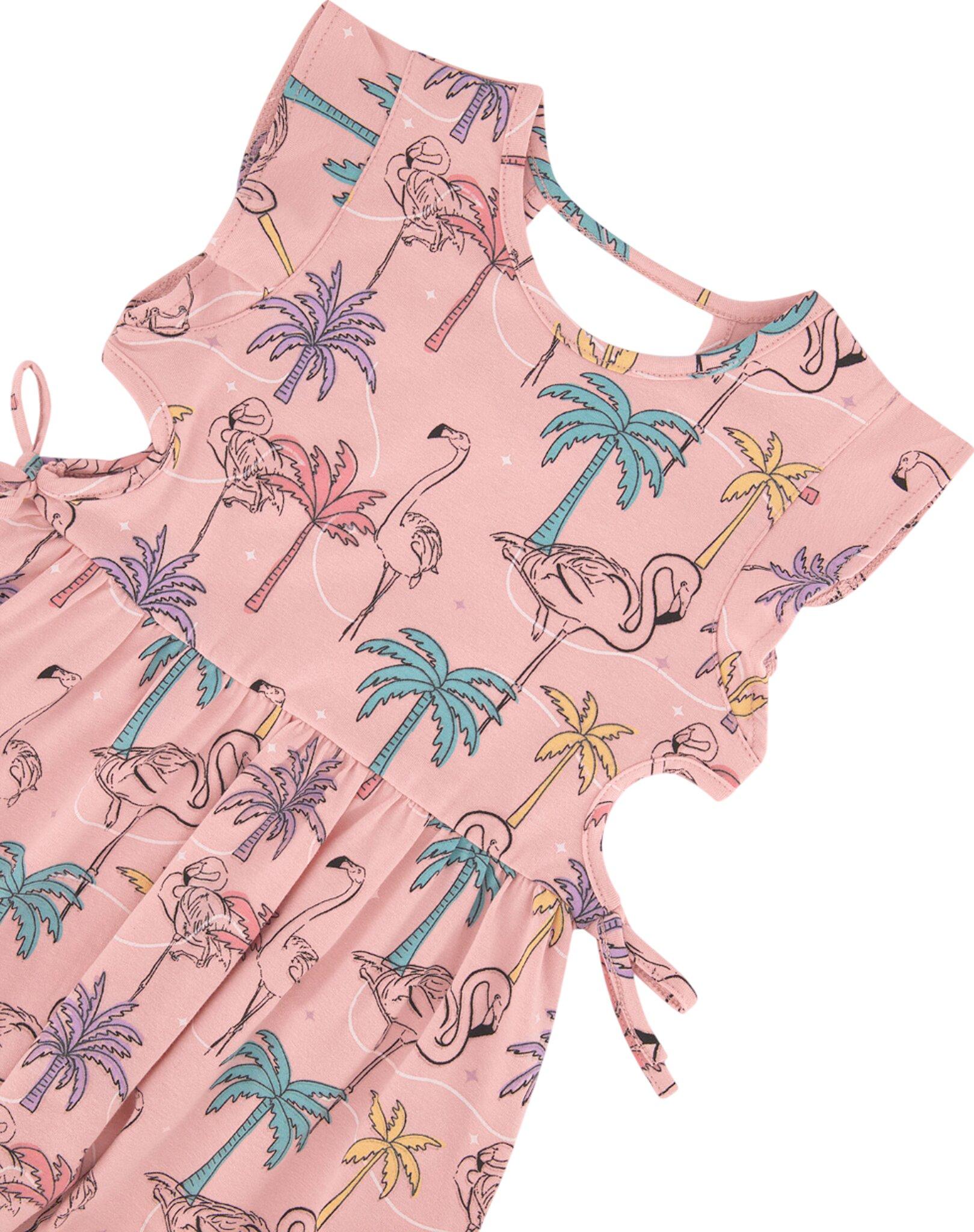 Numéro de l'image de la galerie de produits 4 pour le produit Robe imprimée en coton biologique avec découpes sur les côtés - Petite fille