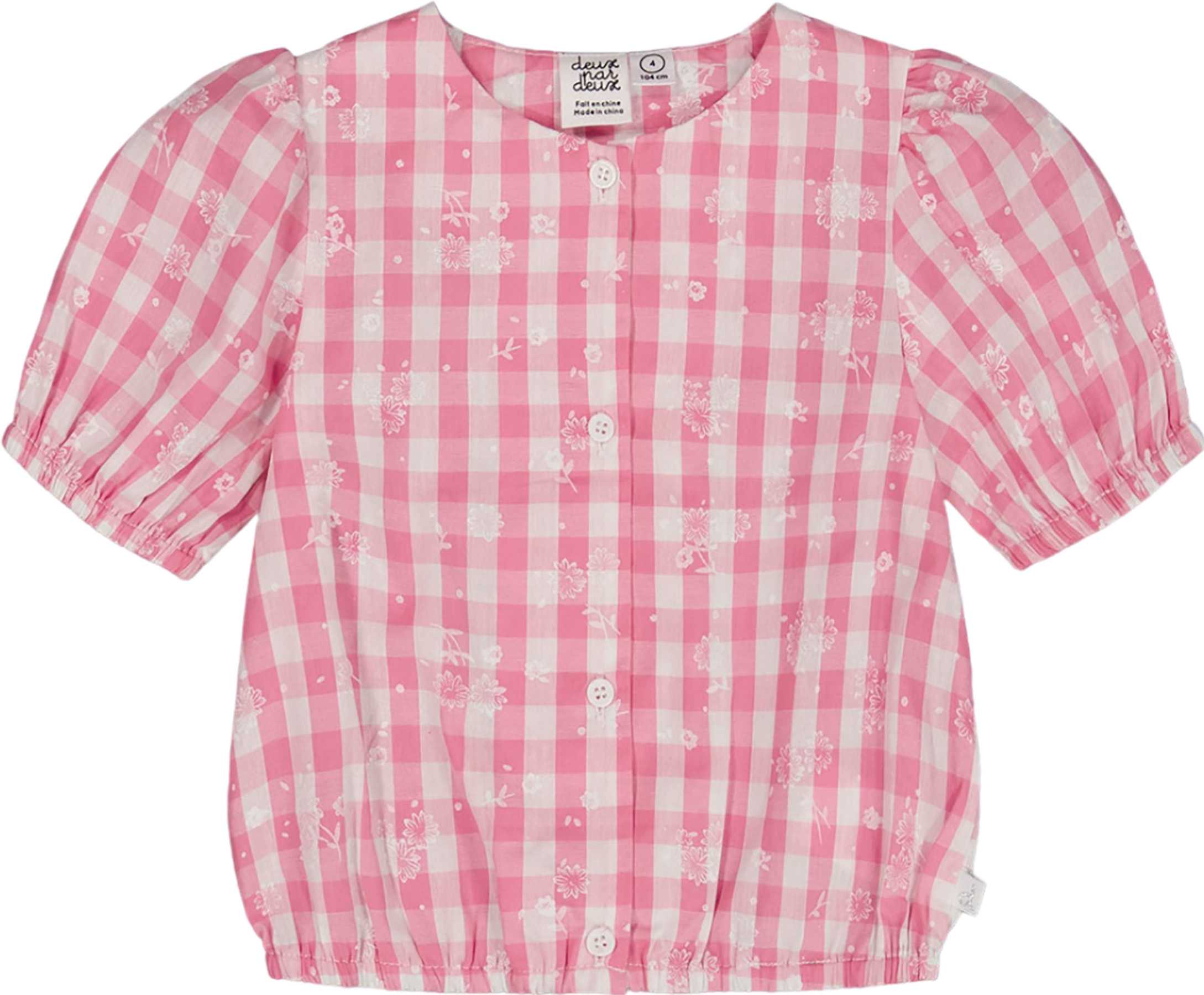 Product image for Puff Sleeve Checks Top - Big Girl 