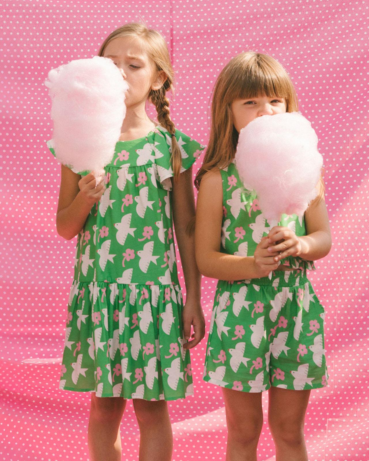 Product gallery image number 4 for product Printed Romper with Frills - Little Girl 