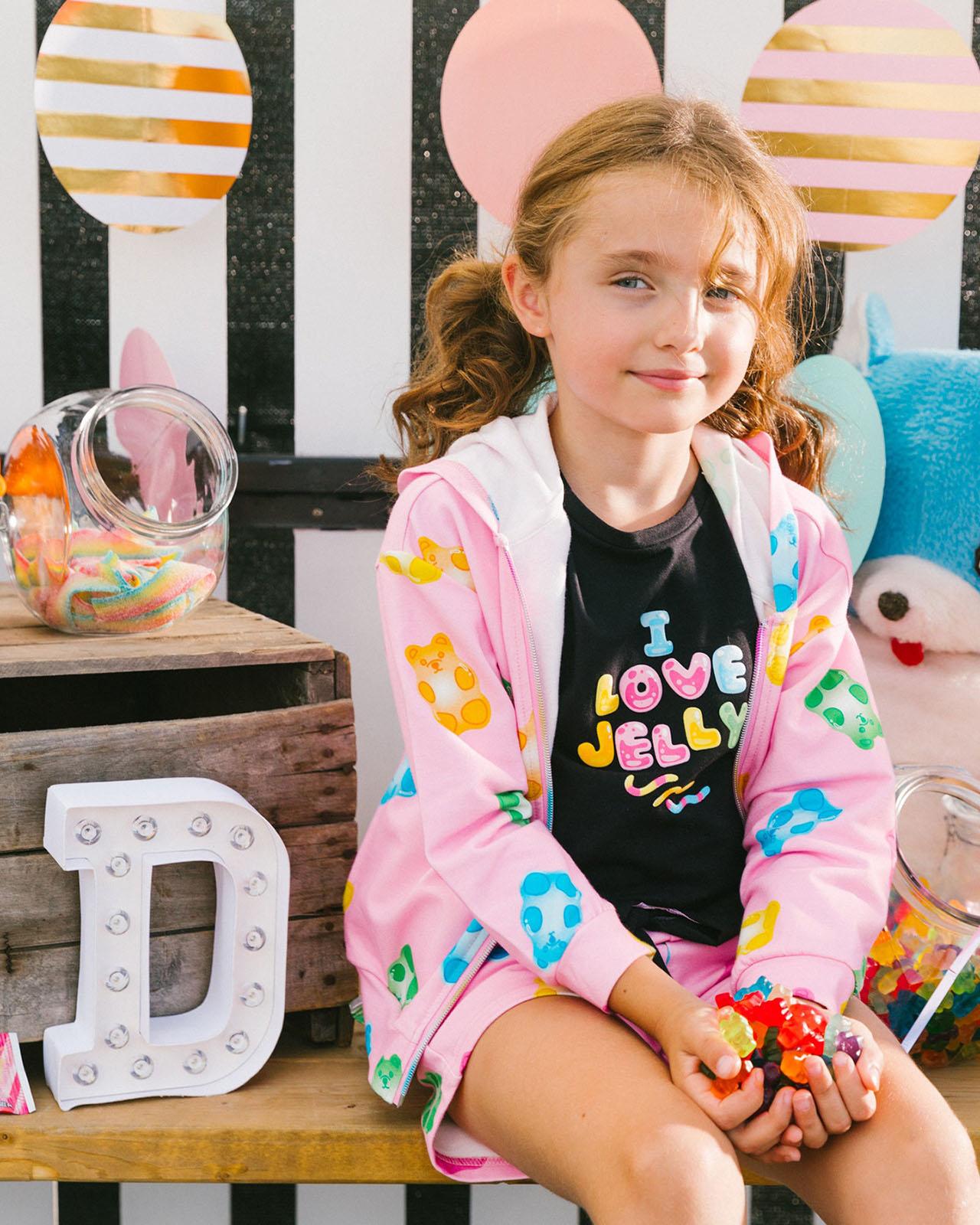 Product gallery image number 4 for product Printed French Terry Hoodie Cardigan - Big Girl