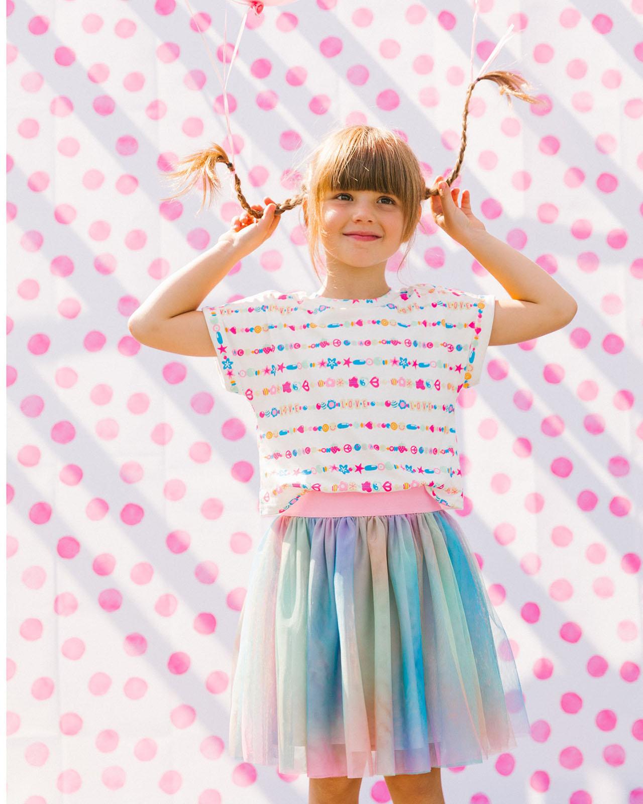Product gallery image number 4 for product Bi-Material Dress with Mesh Skirt - Little Girl  
