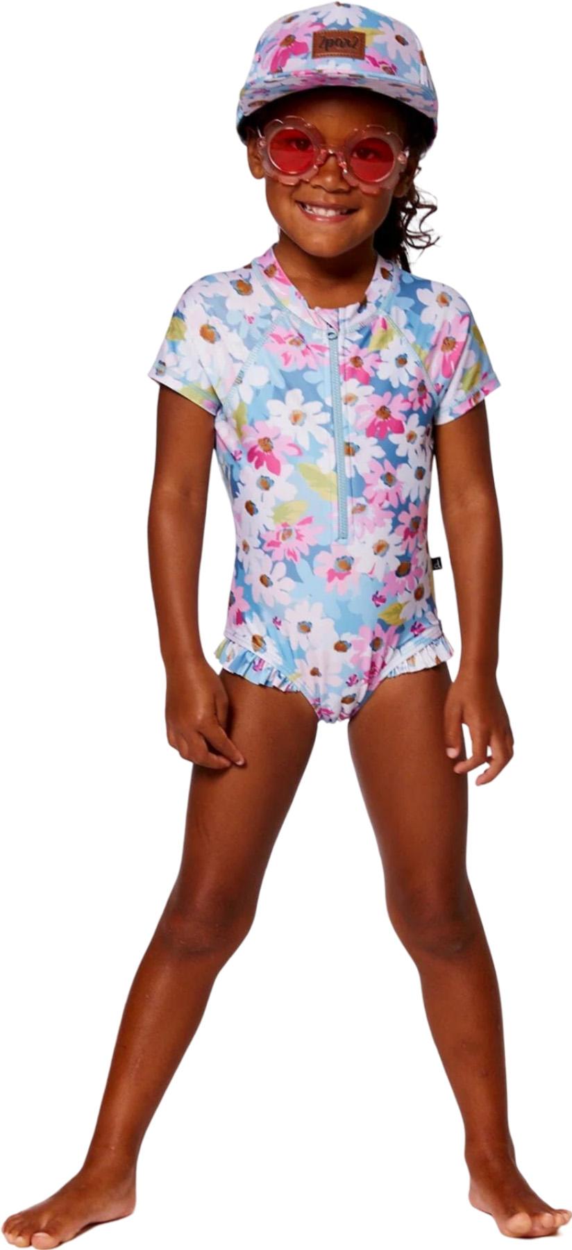 Numéro de l'image de la galerie de produits 3 pour le produit Maillot de bain à manches courtes une-pièce imprimé - Petite fille