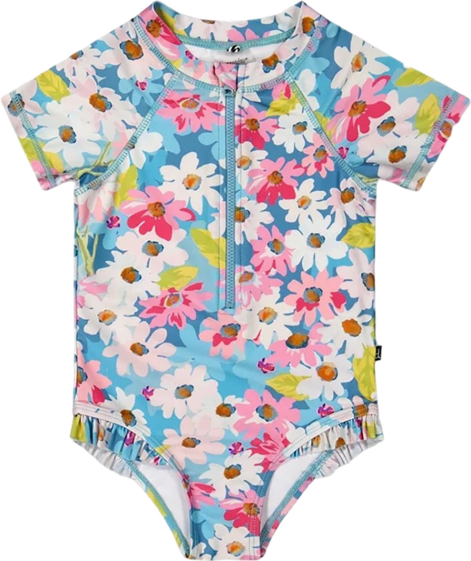 Image de produit pour Maillot de bain à manches courtes une-pièce imprimé - Petite fille