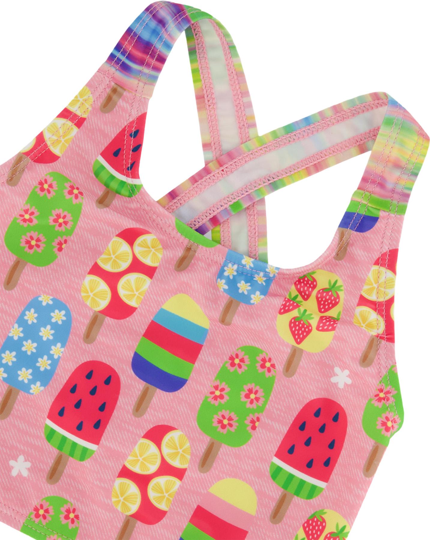 Product gallery image number 3 for product Multicolored Printed Two-Piece Swimsuit - Little Girl  