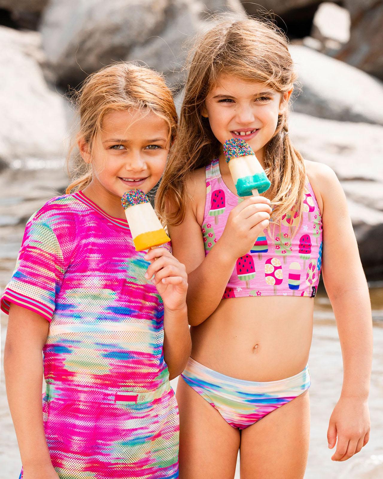 Product gallery image number 4 for product Multicolored Printed Two-Piece Swimsuit - Little Girl  
