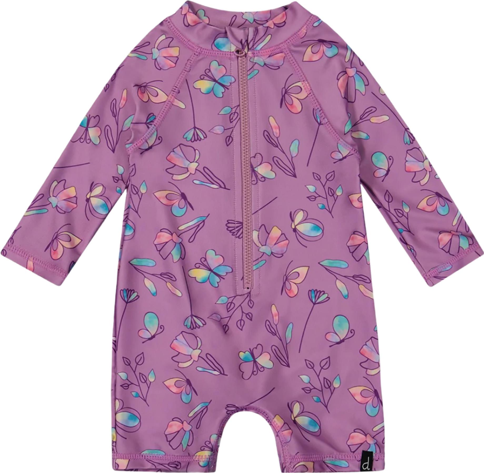 Product image for Printed One-Piece Long Sleeve Rashguard - Baby Girl